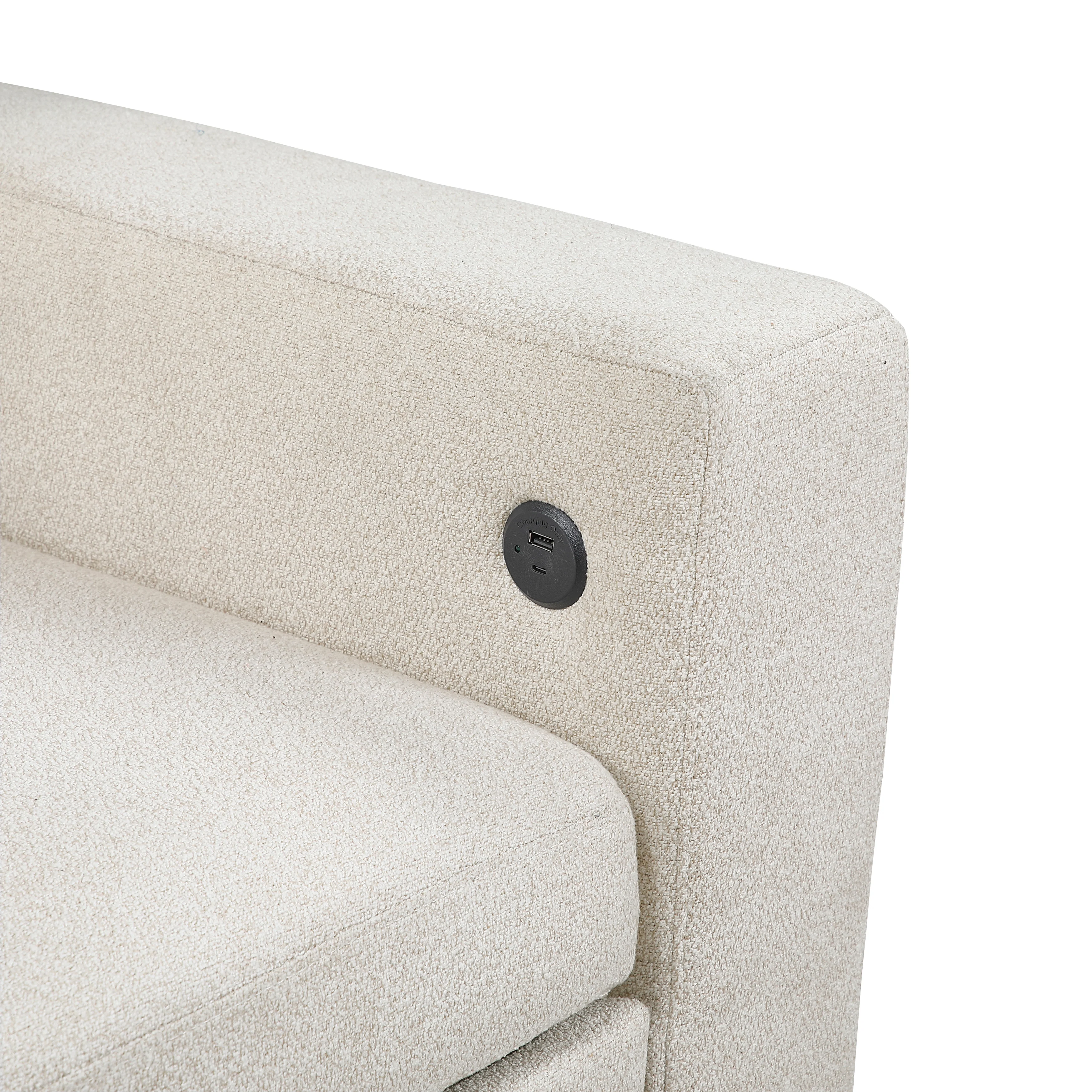 Robinson Beige Sectional with Two Chaises and Pull-out Bed - Image 5