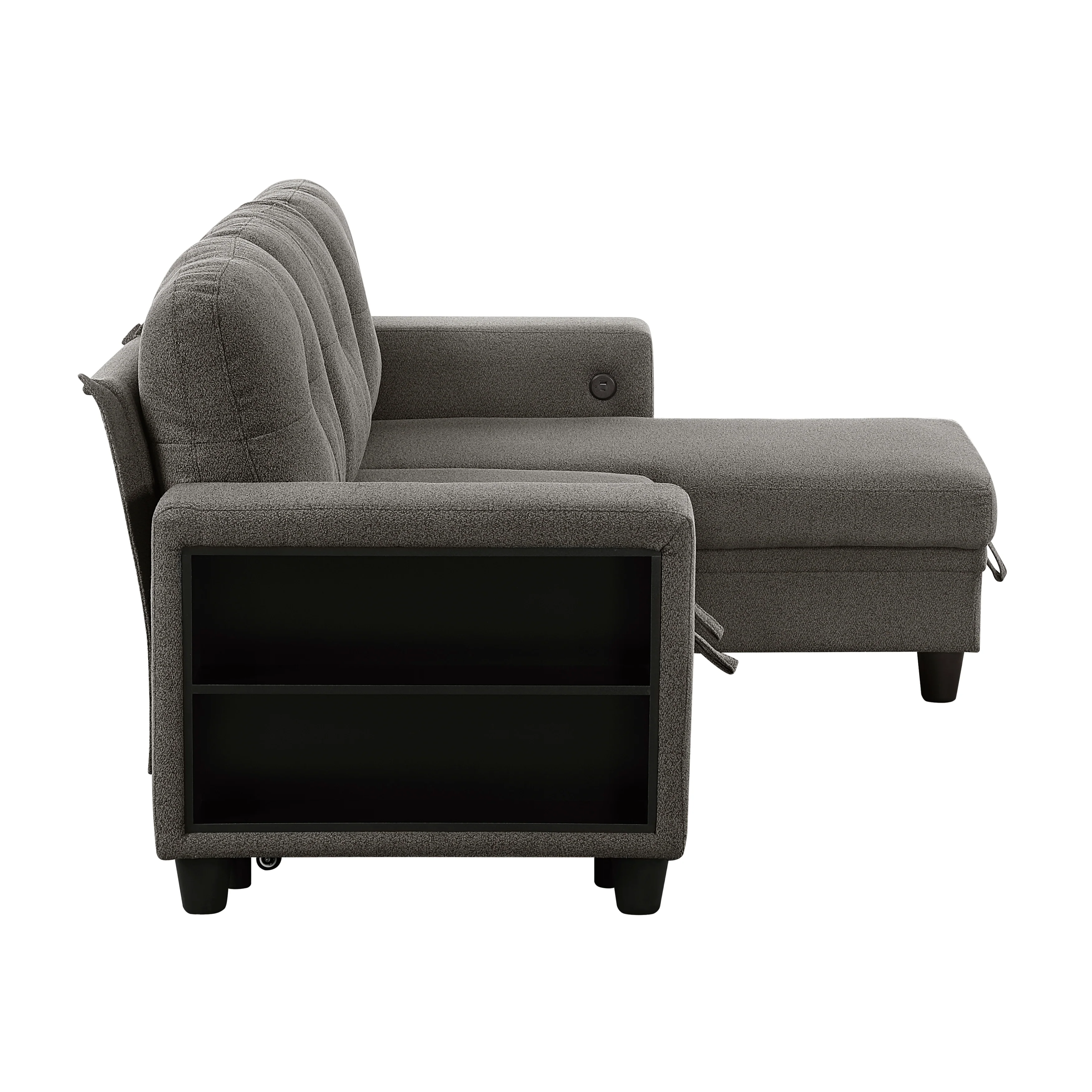 Robinson Dark Brown Sectional with Reversible Chaise and Pull-out Bed - Image 5