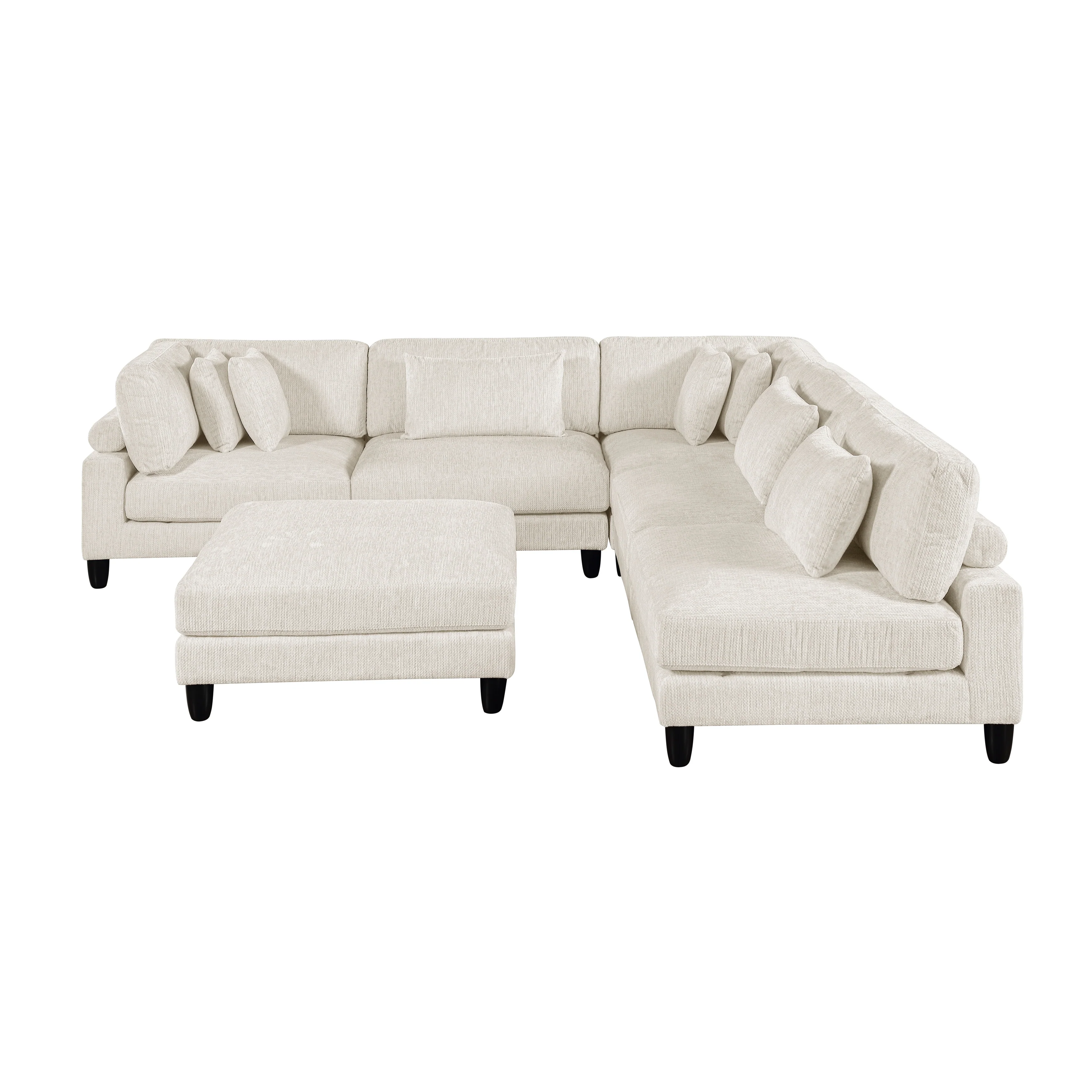 Robstown Beige 6-Piece Modular Sectional w/ Ottoman - Image 3