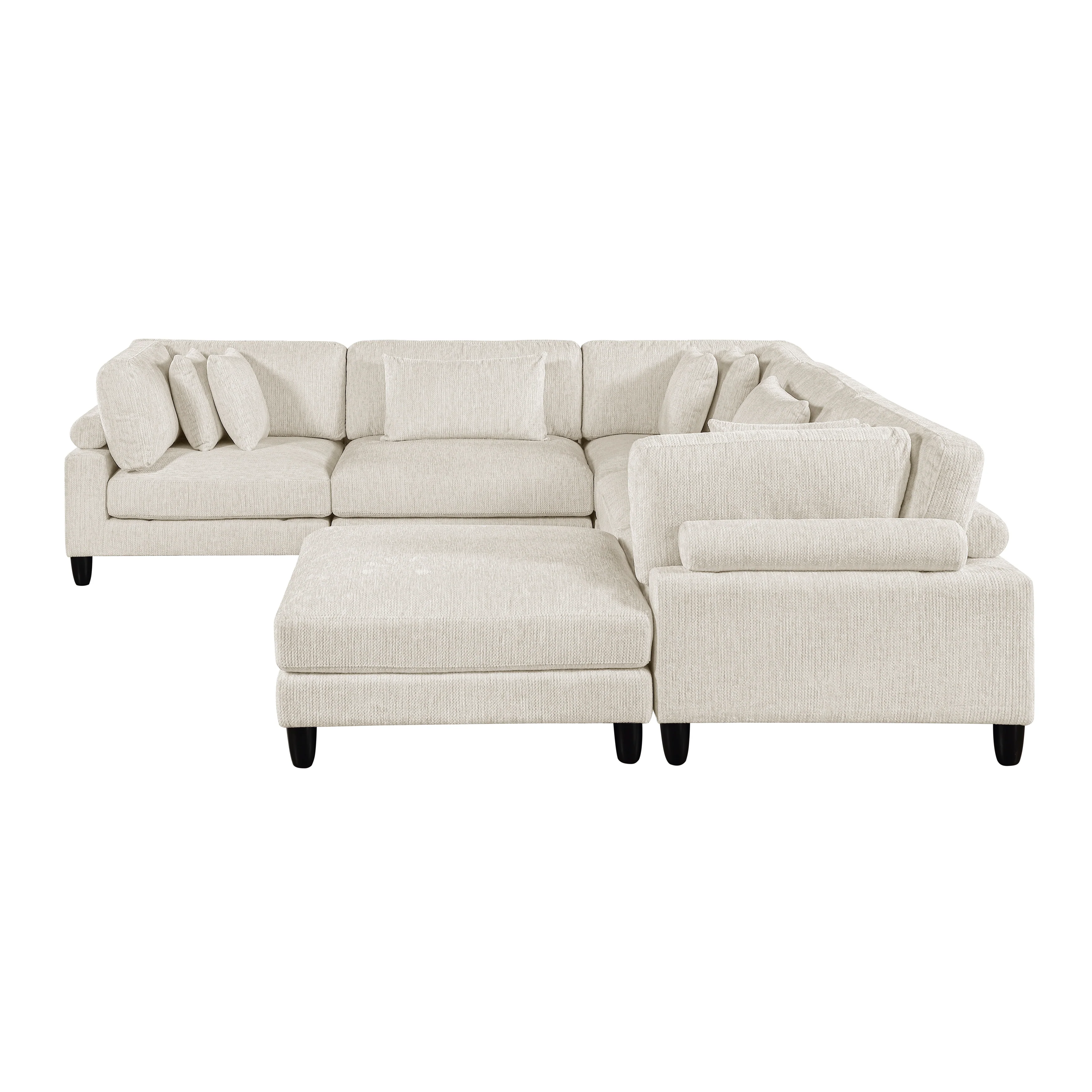 Robstown Beige 6-Piece Modular Sectional with Ottoman - Image 3