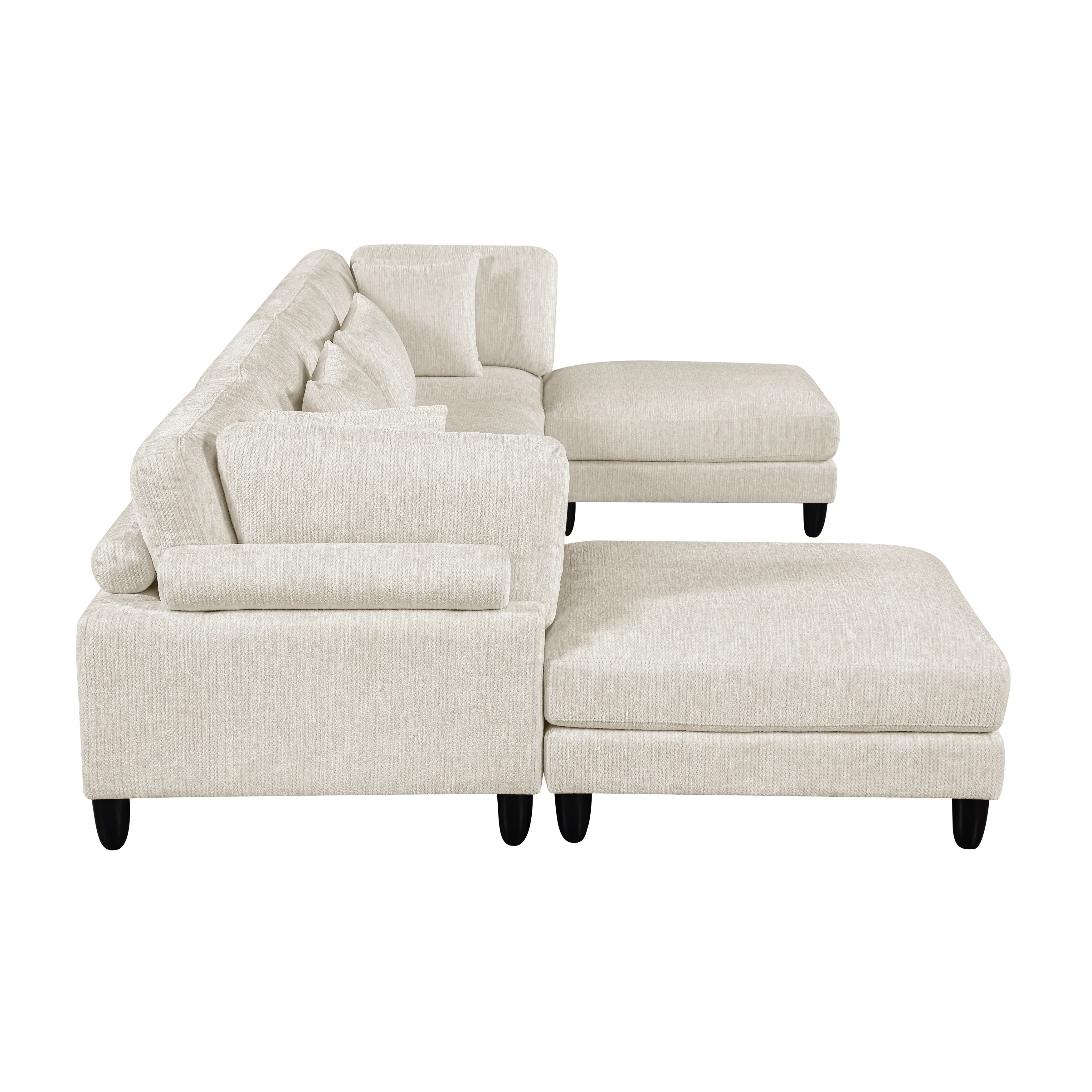 Robstown Beige 6-Piece Modular Sectional w/ Ottomans - Image 4