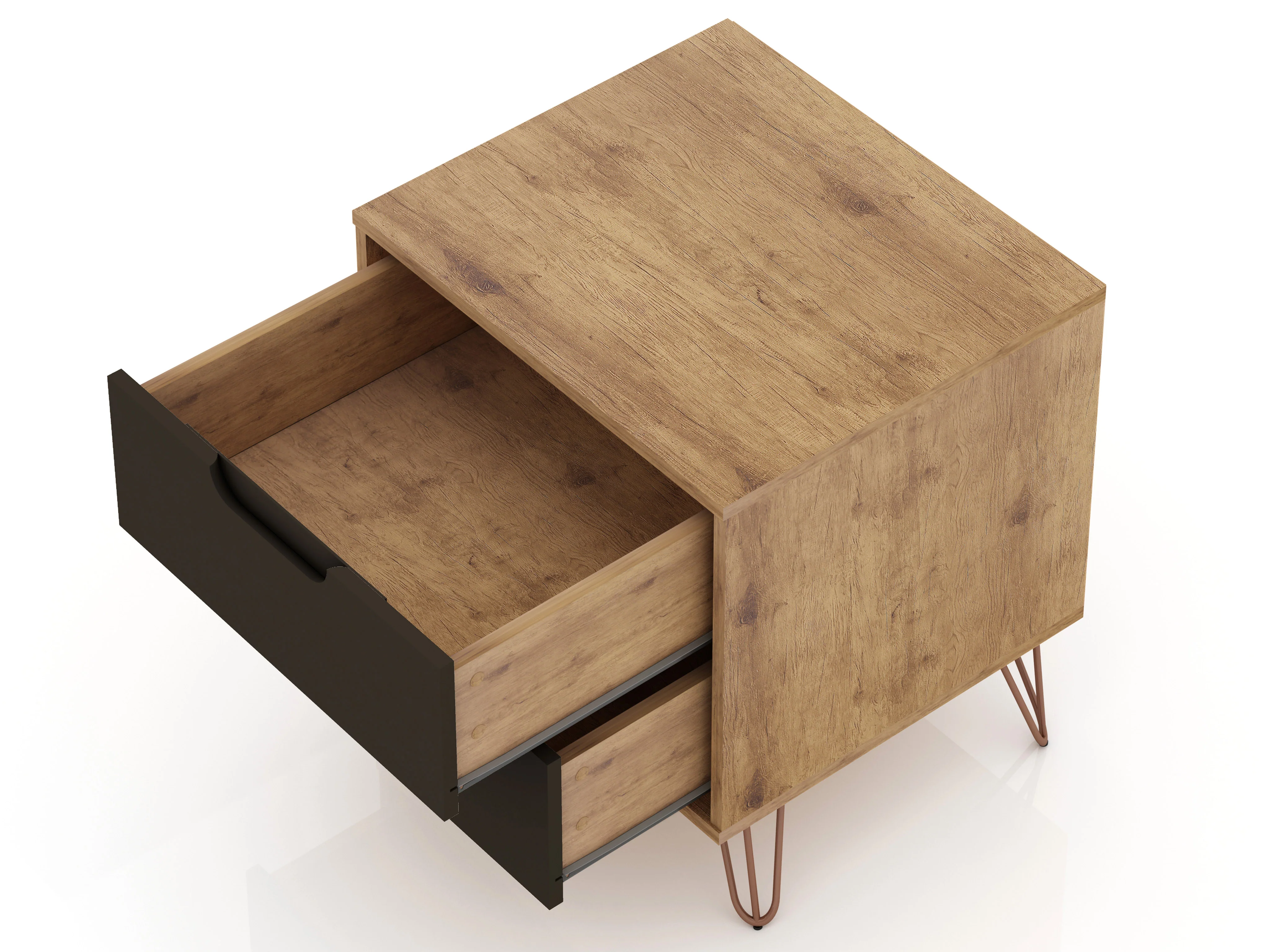 Rockefeller 2.0 Nightstand in Nature and Textured Grey - Image 4