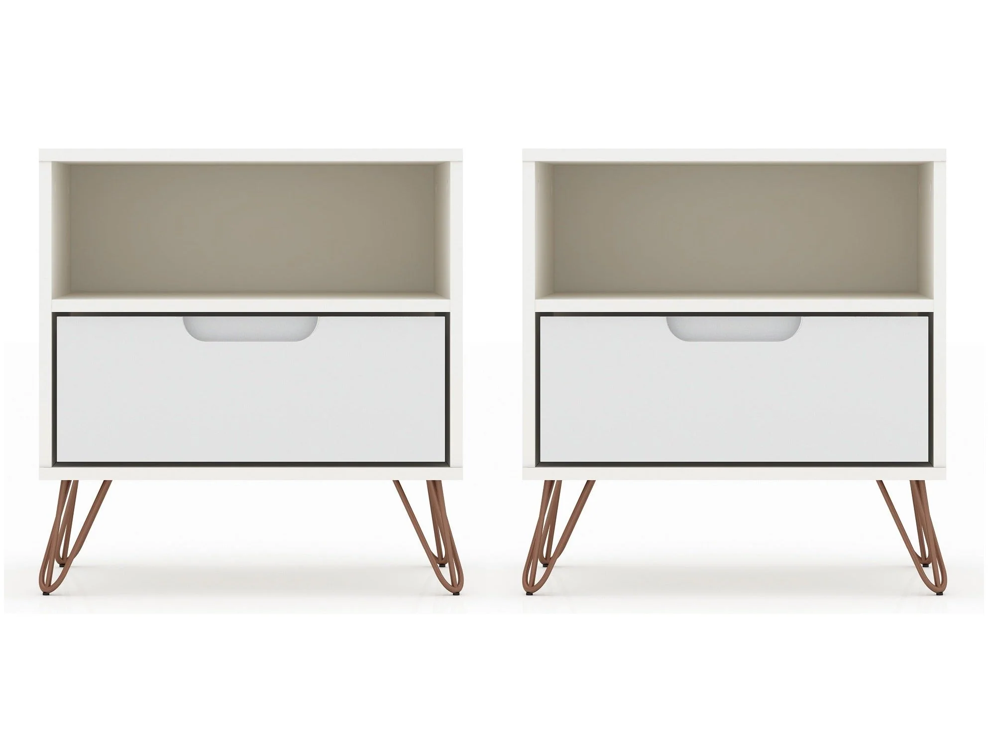 Rockefeller Nightstand 1.0 in White (set of 2)