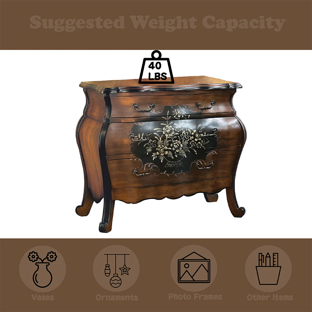 Roma Oak and Antique Black Finish Chest - Image 2