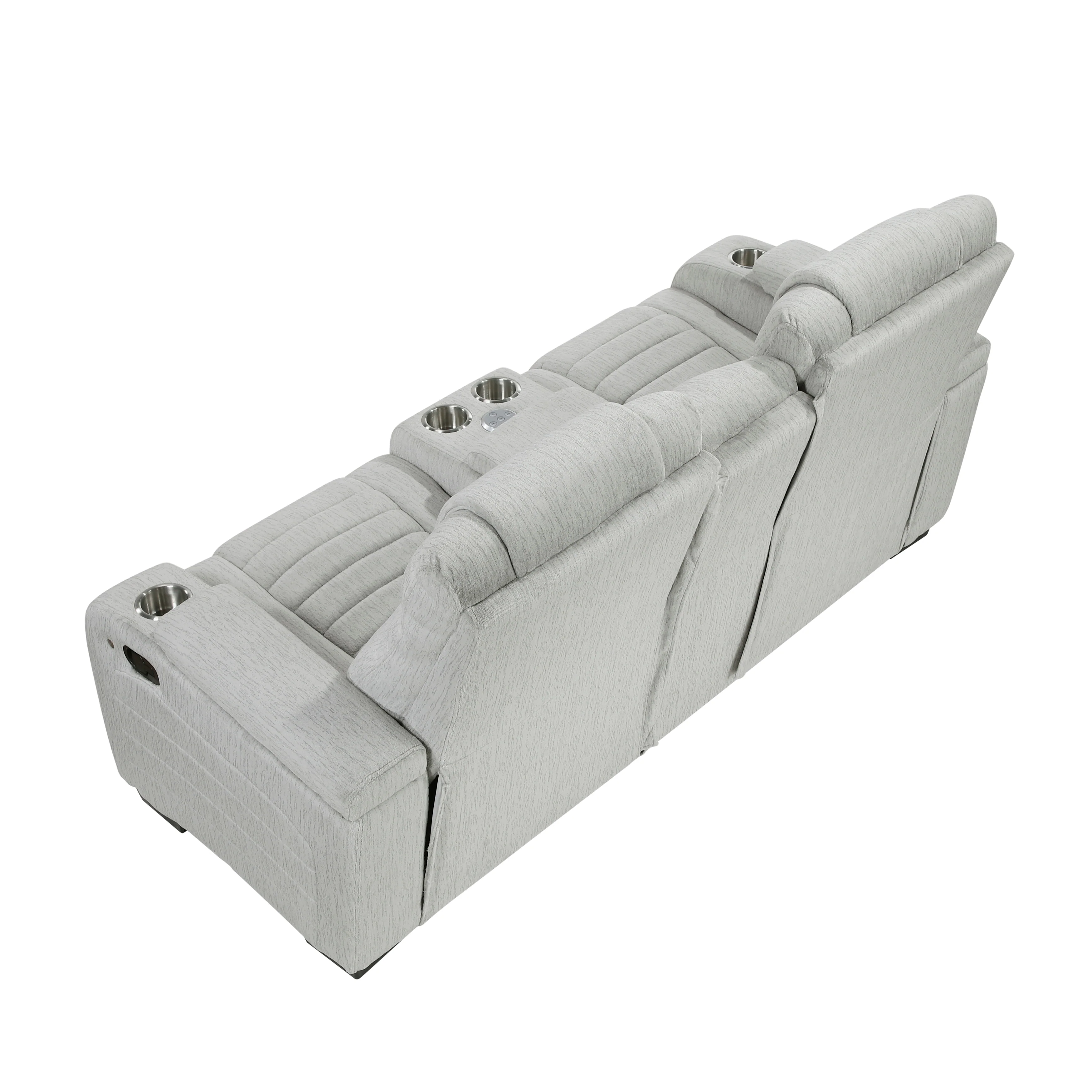 Ronan Light Gray Double Reclining Loveseat - Image 3
