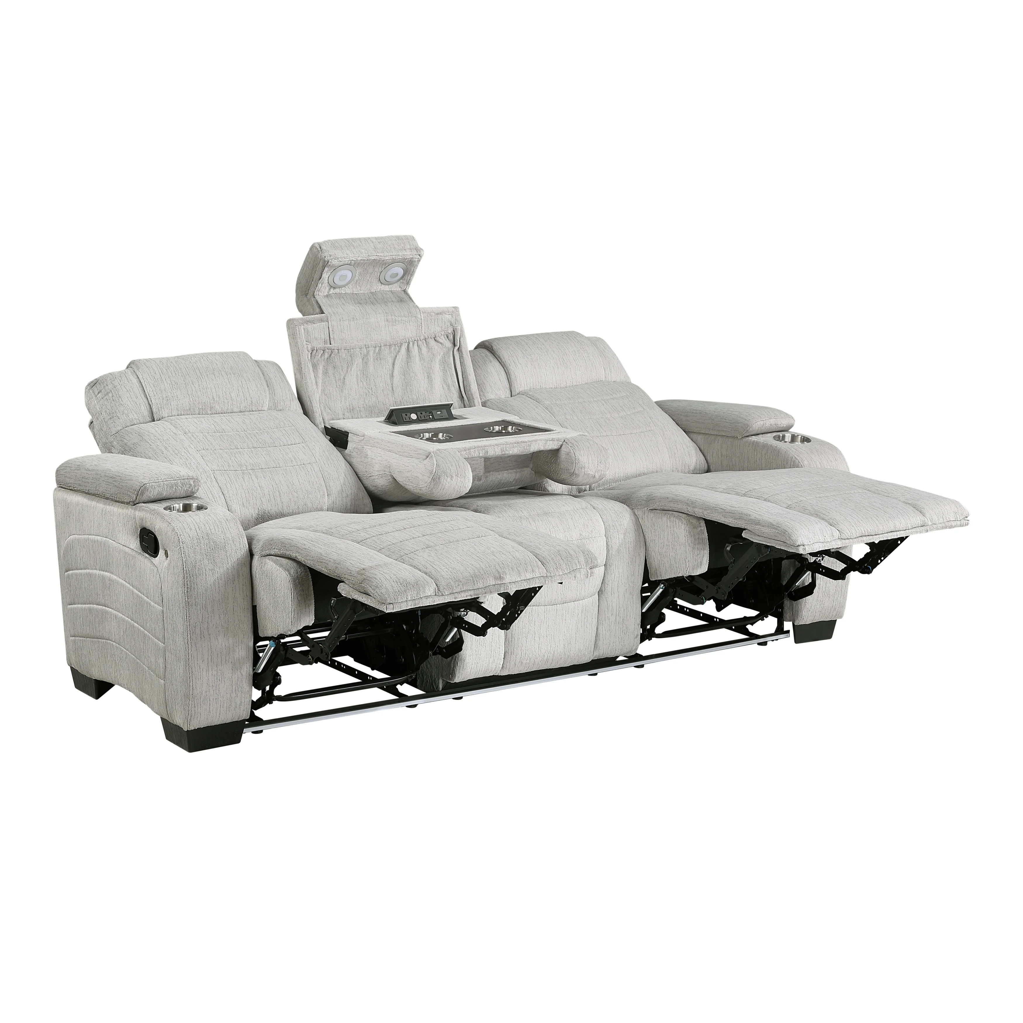 Ronan Light Gray Double Reclining Sofa - Image 5