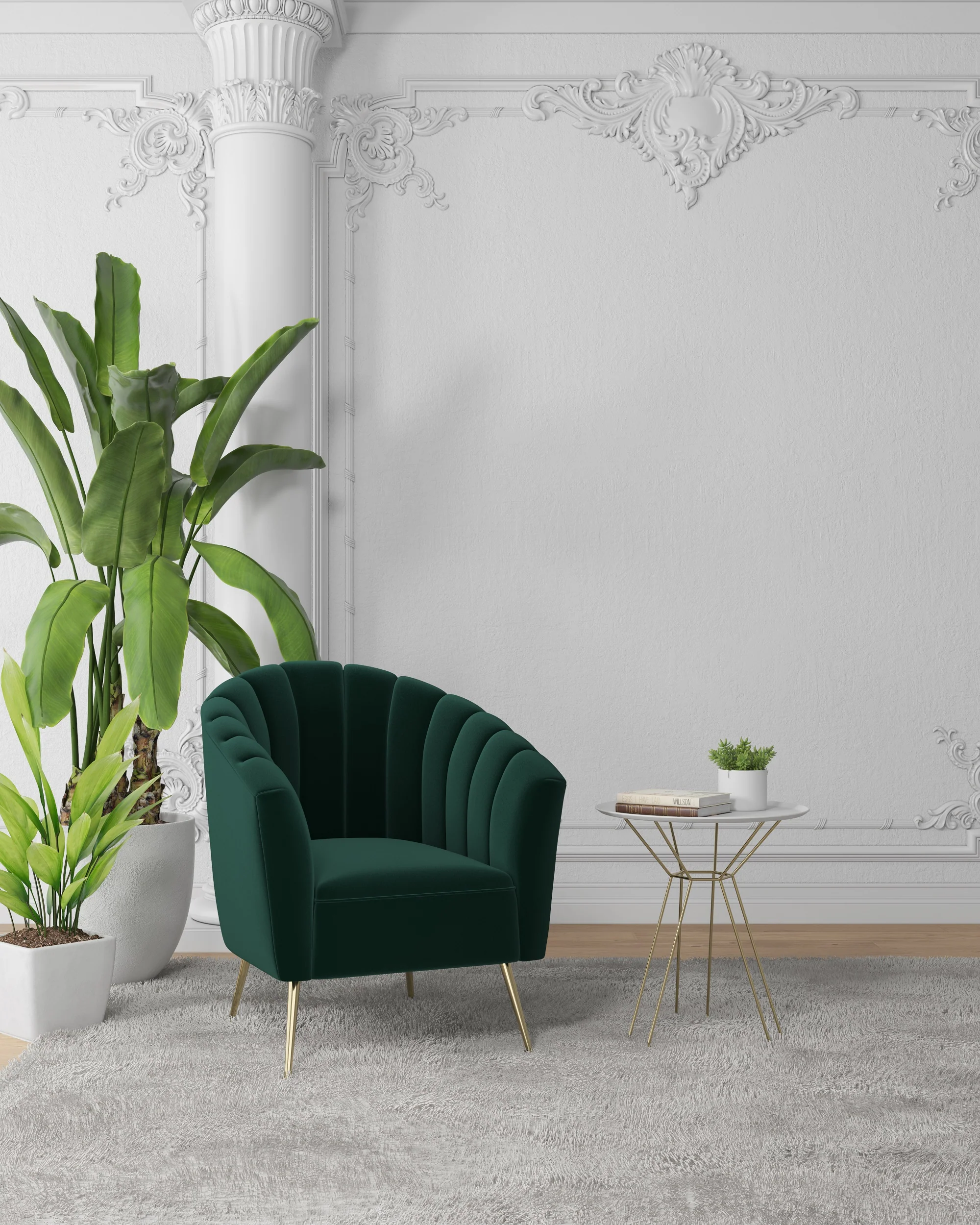 Rosemont Accent Chair in Green and Gold - Image 2