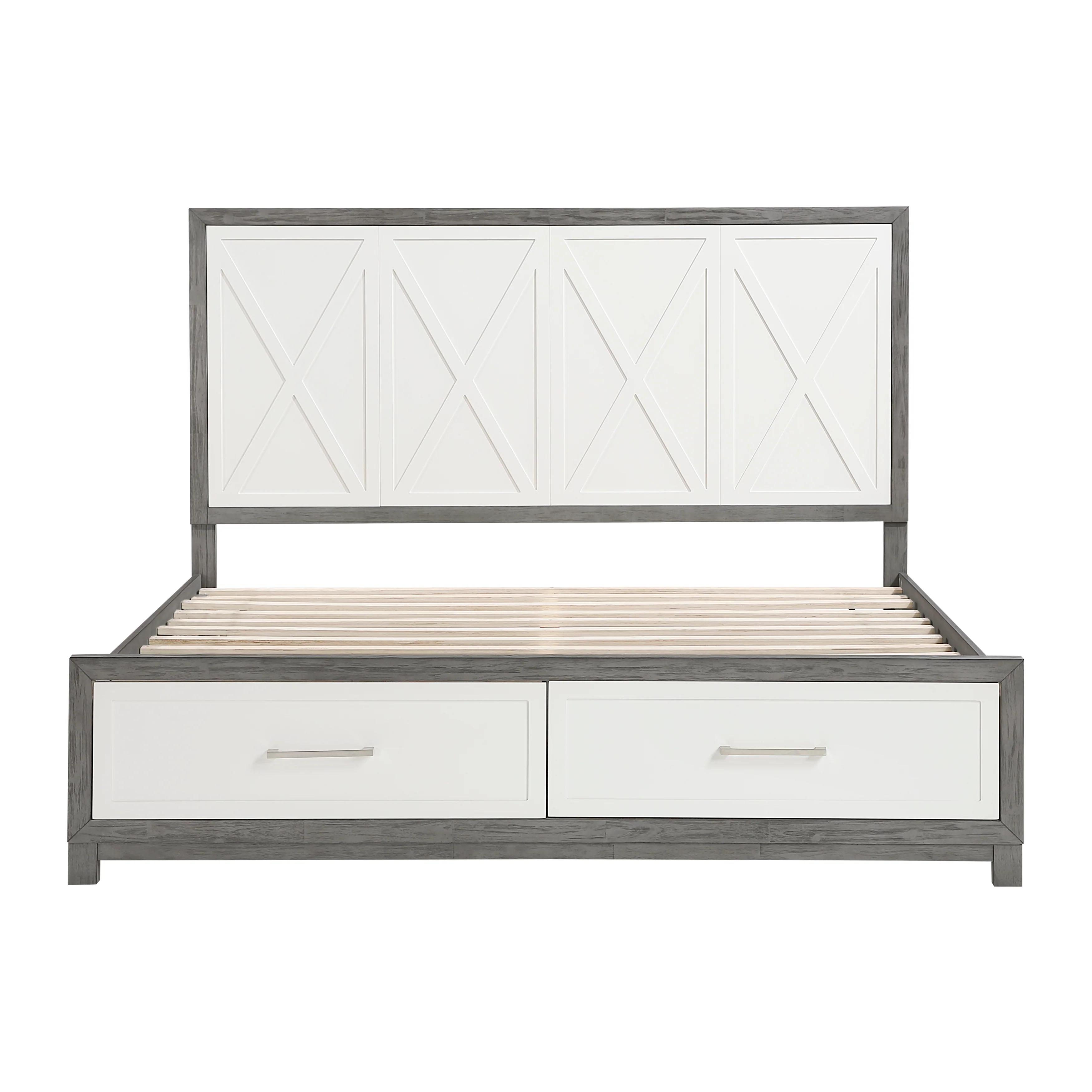 Rowan Ivory / Gray California King Platform Bed w/Footboard Storage - Image 2