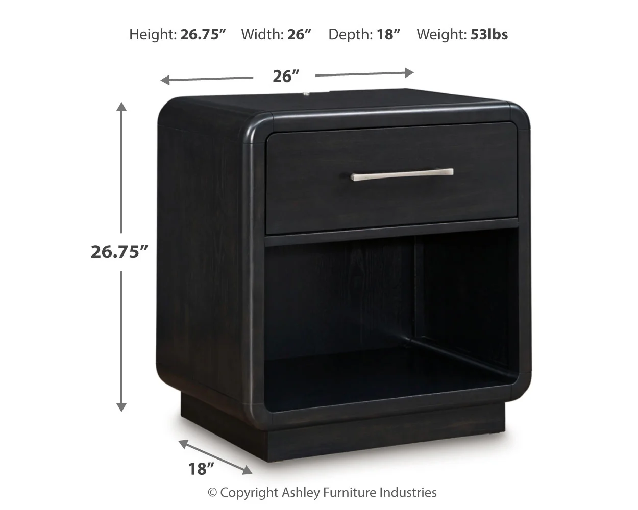 Rowanbeck Gray/Black King Panel Bed, Dresser, Mirror, Chest and Nightstand (Online Special Price) - Image 18
