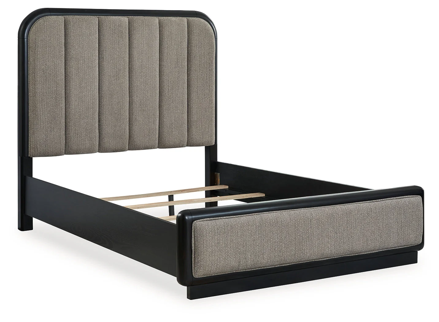 Rowanbeck Gray/Black Queen Upholstered Panel Bed (Online Special Price) - Image 3