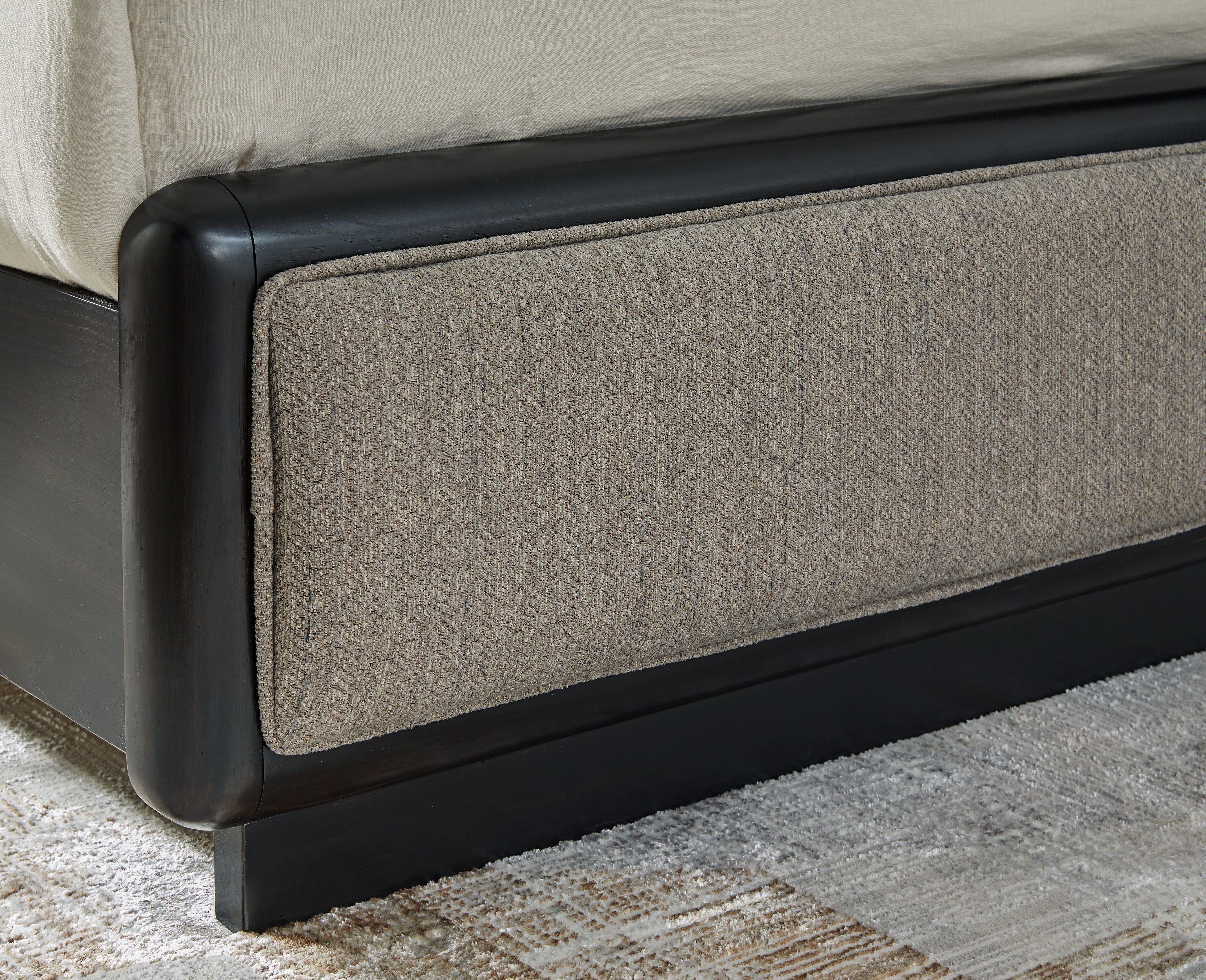 Rowanbeck Gray/Black Queen Upholstered Panel Bed (Online Special Price) - Image 6