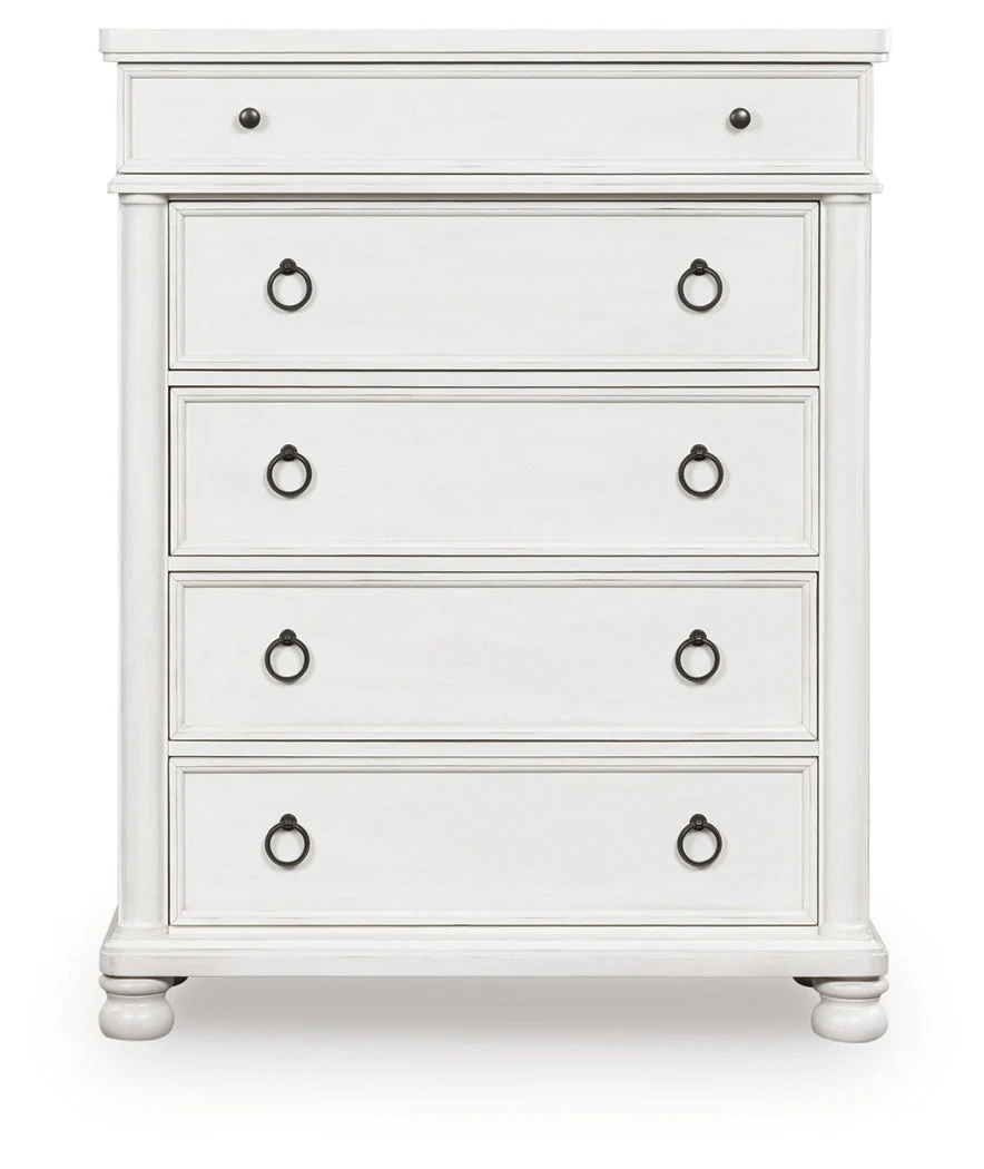 Rowlenstown Antique White Five Drawer Chest (Online Special Price) - Image 3