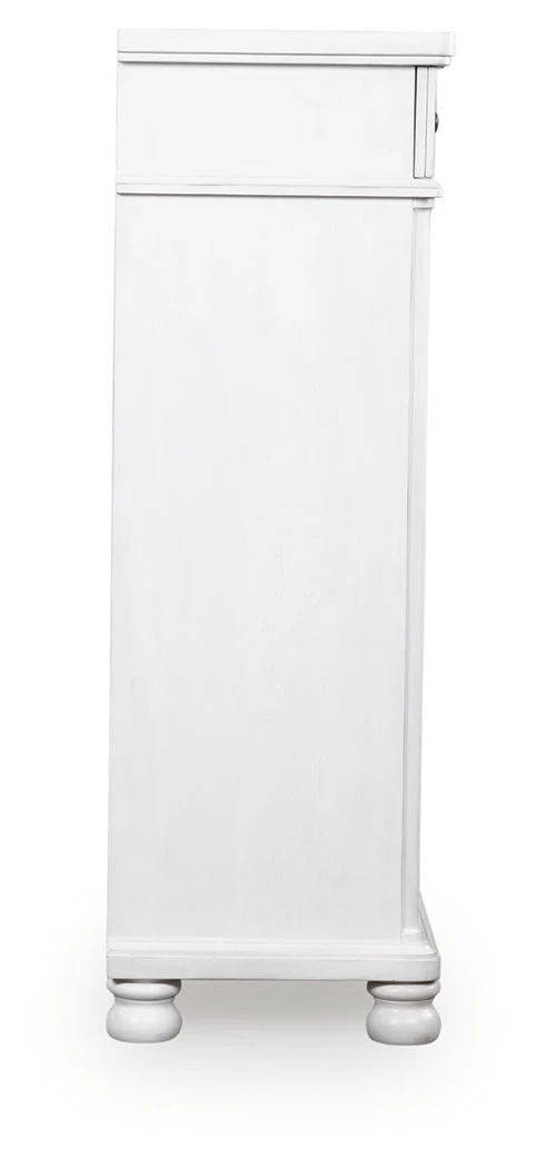 Rowlenstown Antique White Five Drawer Chest (Online Special Price) - Image 4