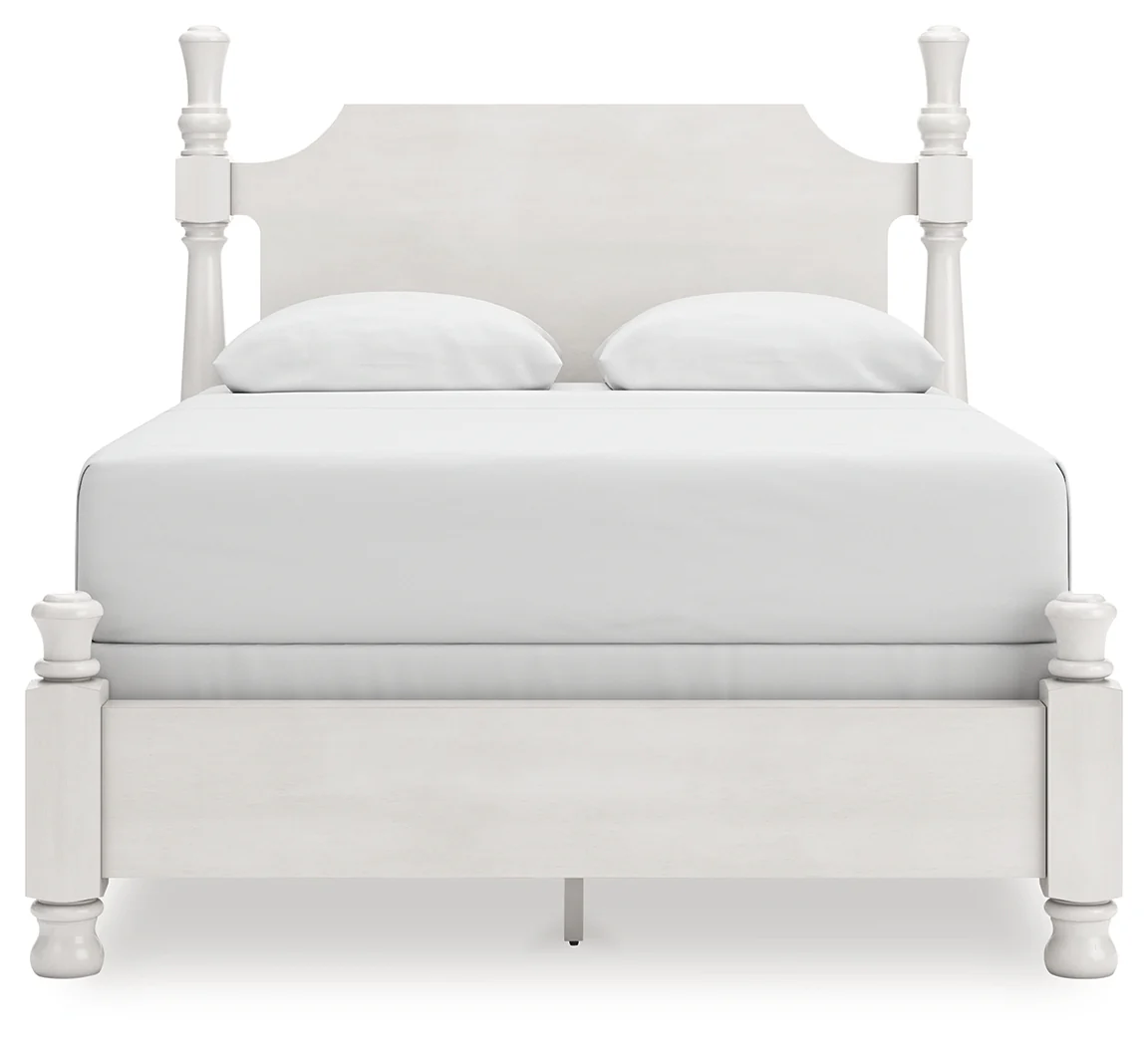 Rowlenstown Antique White Queen Poster Bed, Dresser and Mirror - Image 9