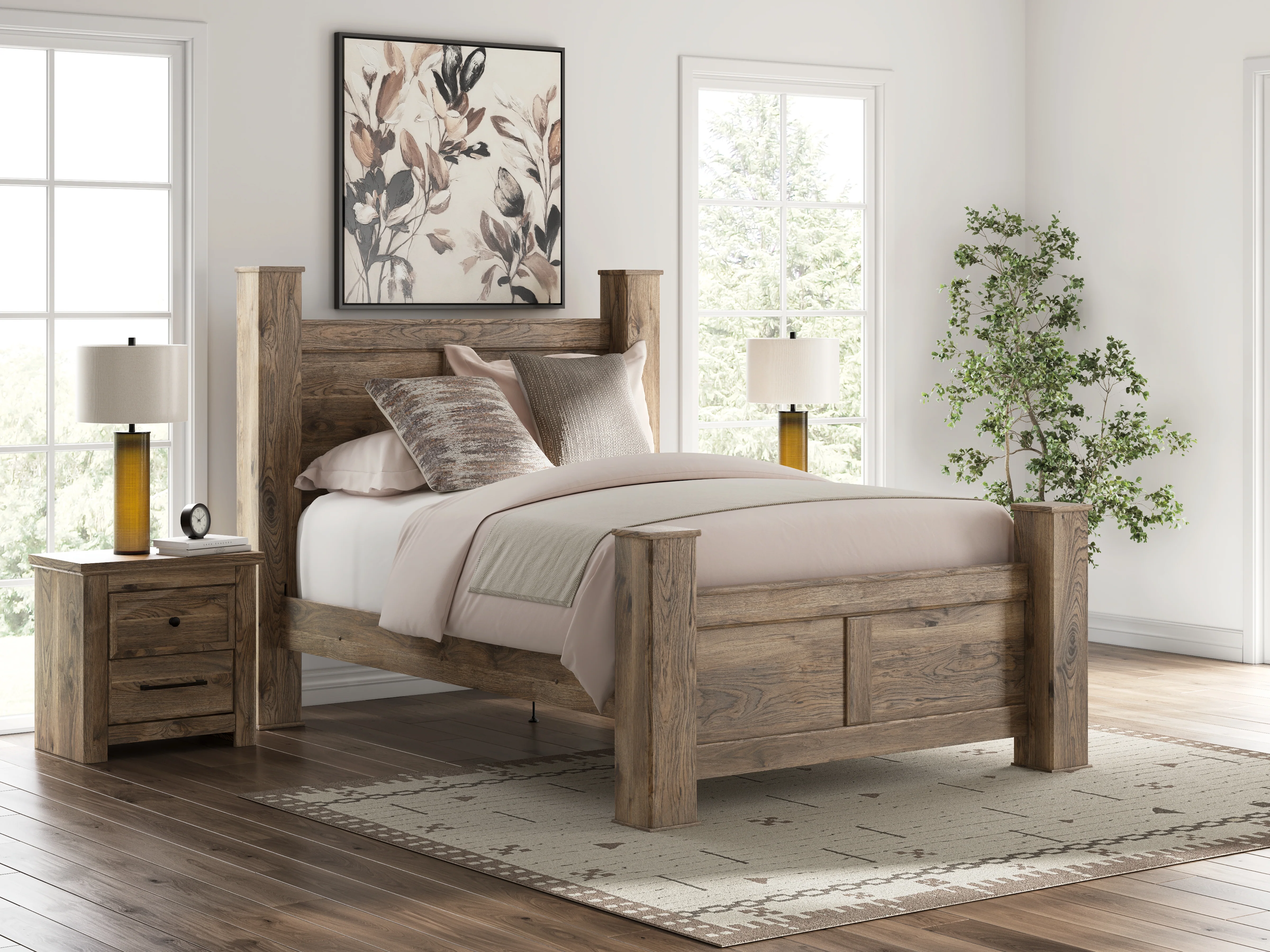 Rusticott Brown Queen Poster Bed, Dresser and Mirror (Online Special Price) - Image 16