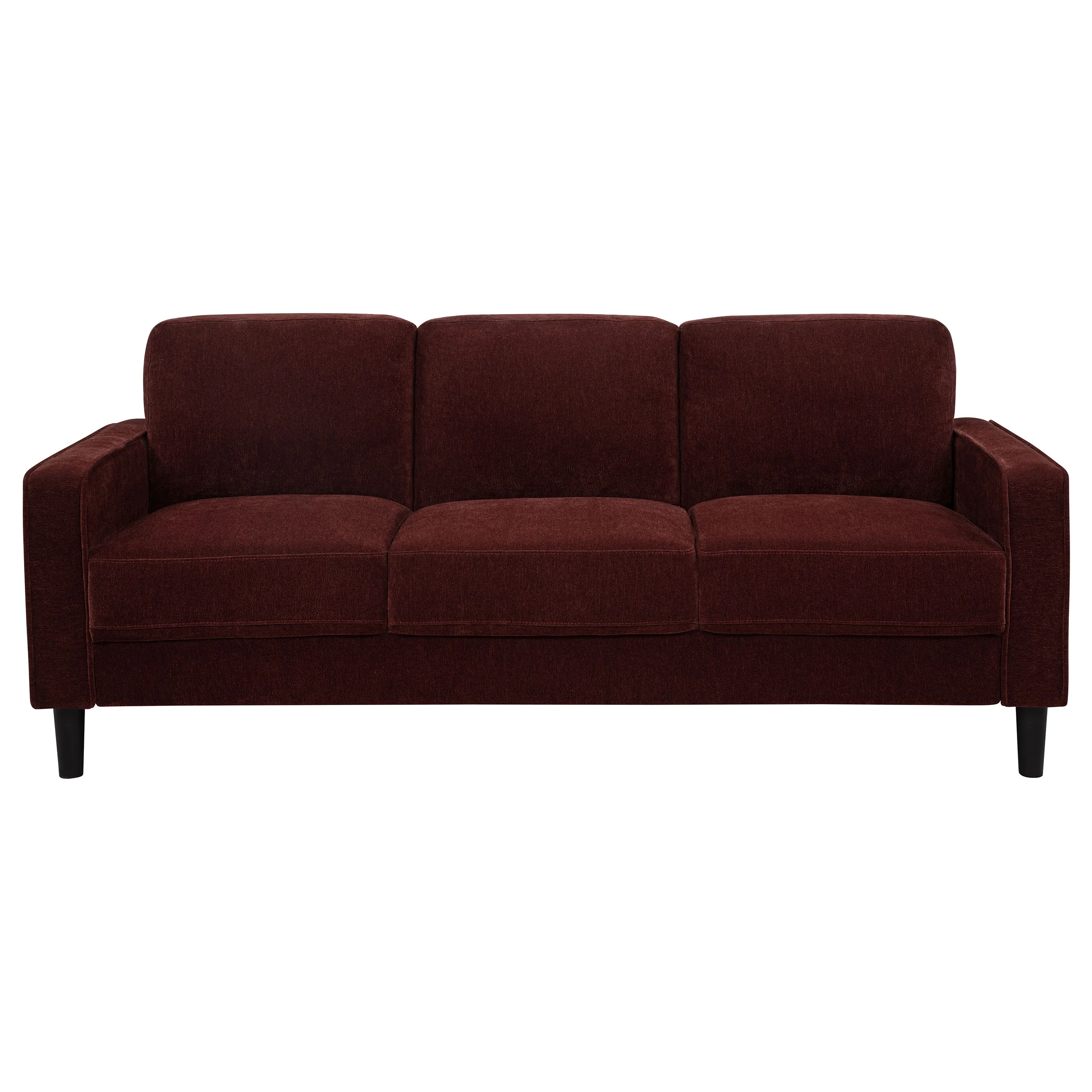 Ruth Rust Red 2-piece Fabric Upholstered Track Arm Sofa and Loveseat - Image 3