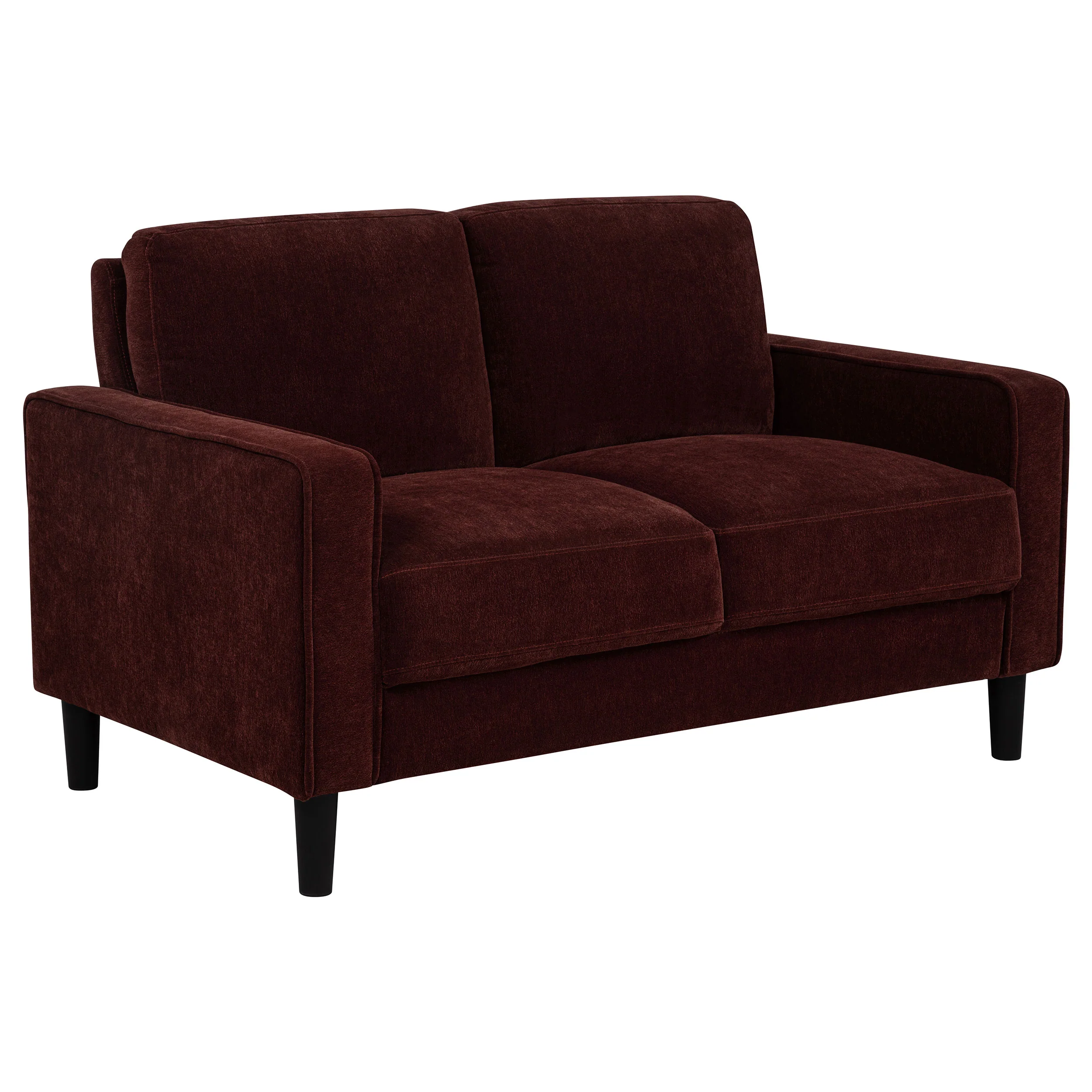 Ruth Rust Red 2-piece Fabric Upholstered Track Arm Sofa and Loveseat - Image 10