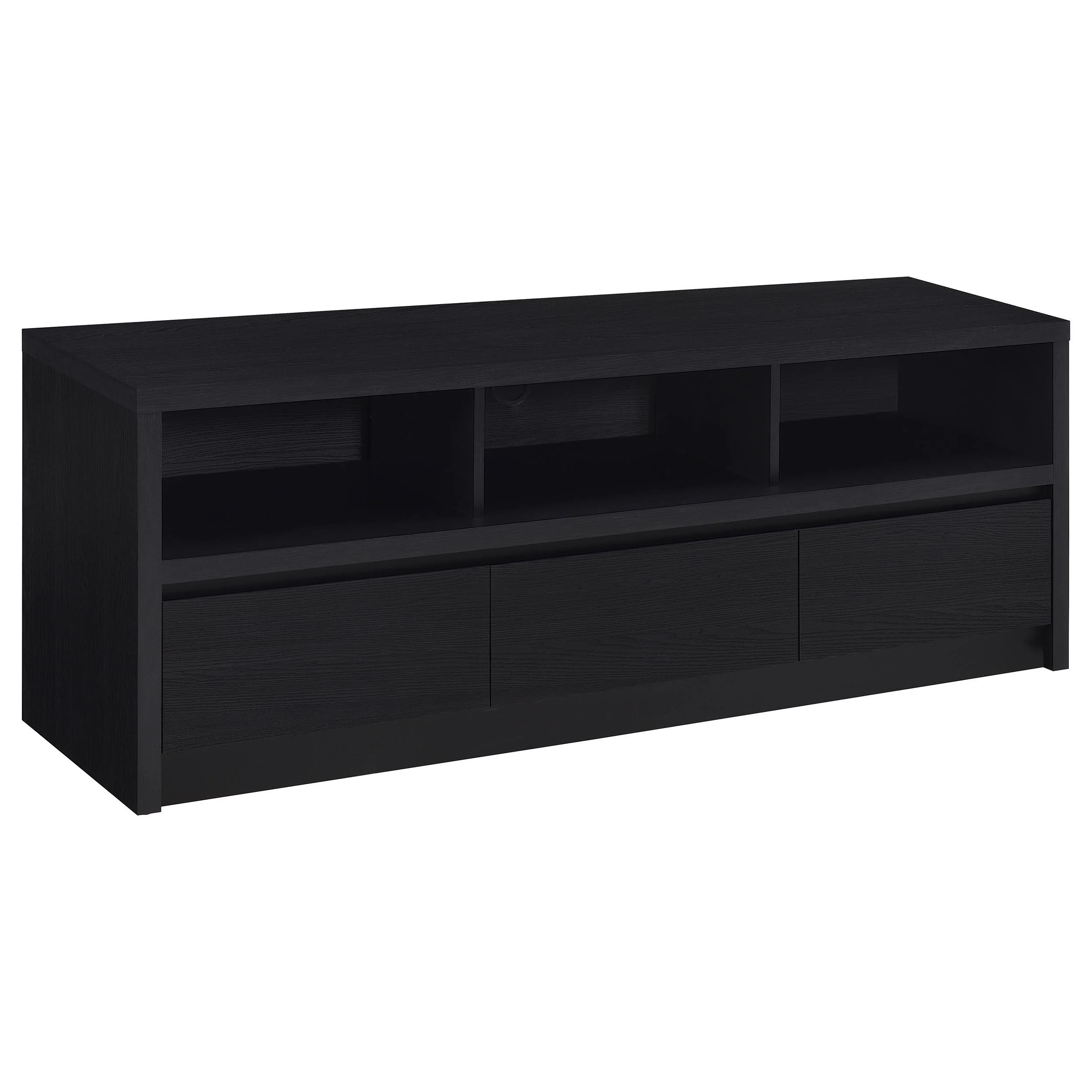 Rutland Black 59-inch 3-drawer TV Stand Media Console - Image 2
