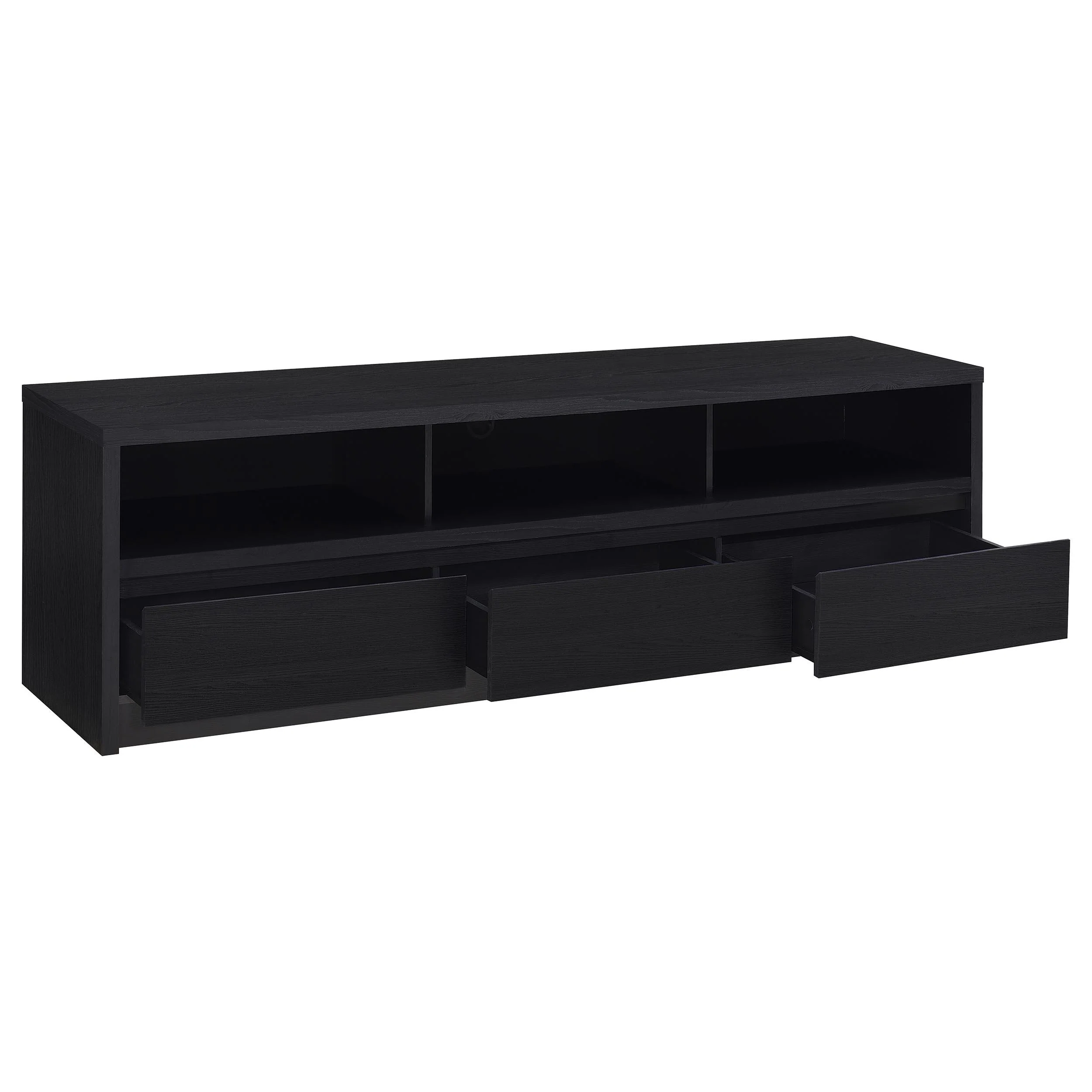 Rutland Black 78-inch 3-drawer TV Stand Media Console - Image 3