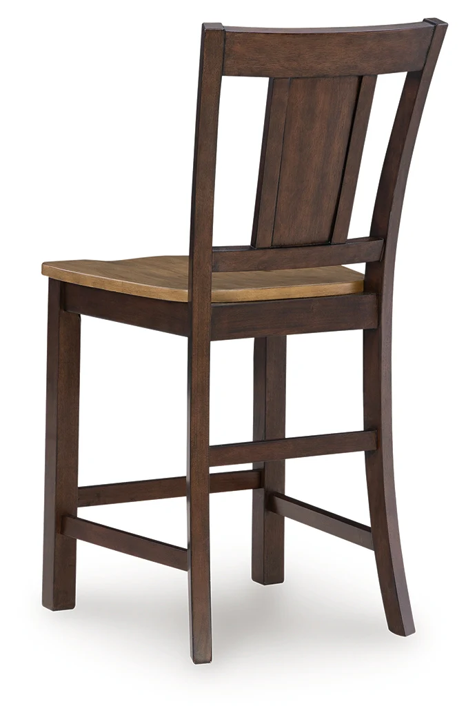 Rylandeen Light Brown/Dark Brown Counter Height Extension Dining Table 4 Barstools and Bench (Online Special Price) - Image 7