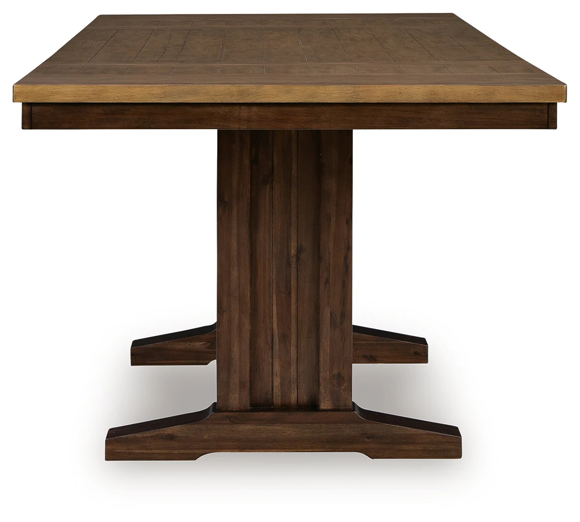 Rylandeen Light Brown/Dark Brown Counter Height Extension Dining Table and 4 Barstools - Image 11