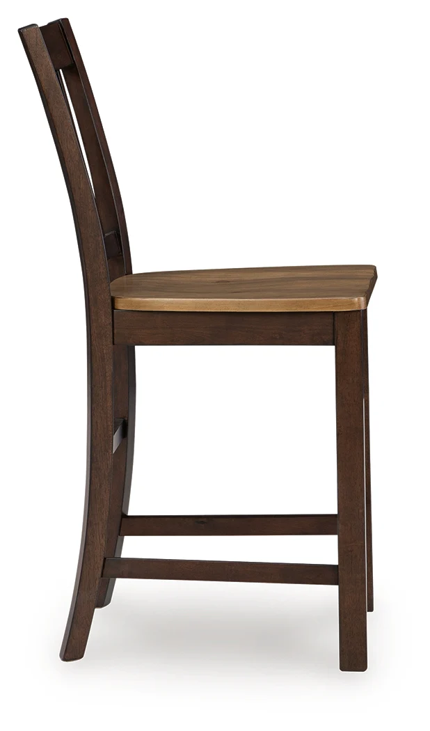 Rylandeen Light Brown/Dark Brown Counter Height Extension Dining Table and 4 Barstools - Image 6