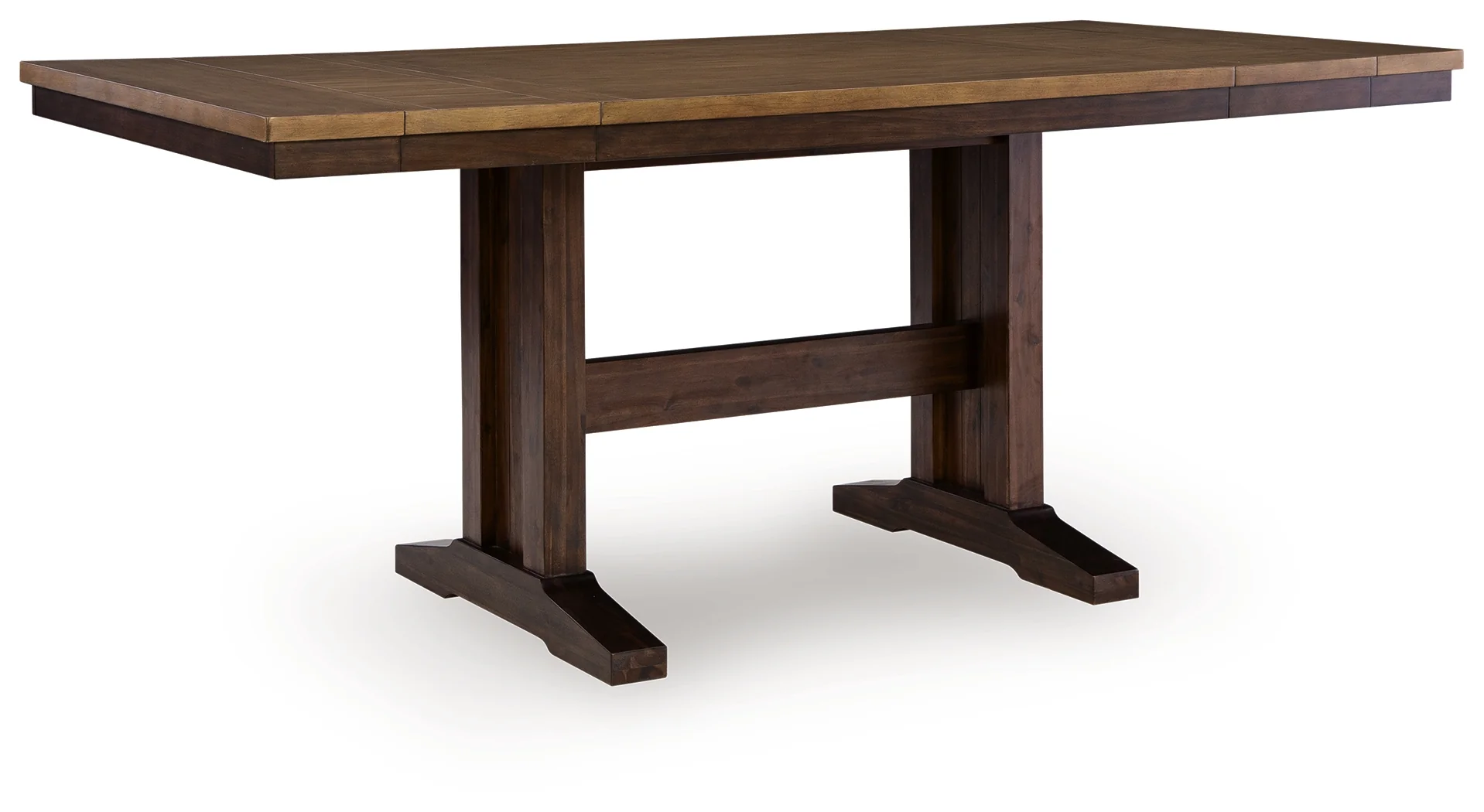 Rylandeen Light Brown/Dark Brown Counter Height Extension Dining Table and 4 Barstools - Image 9