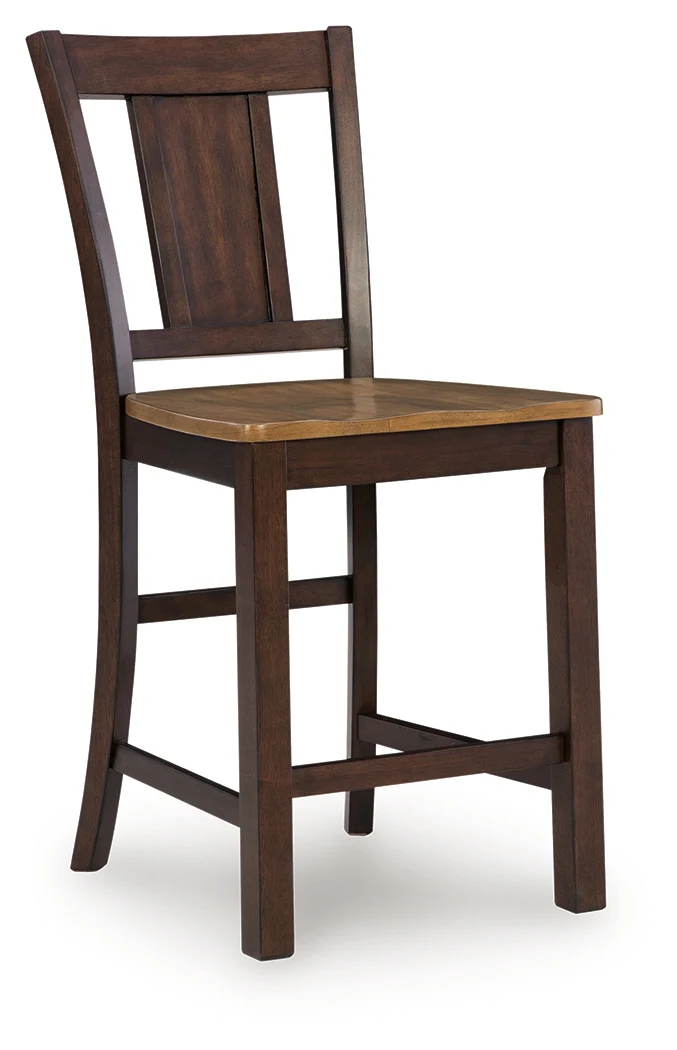 Rylandeen Light Brown/Dark Brown Counter Height Extension Dining Table and 6 Barstools - Image 5