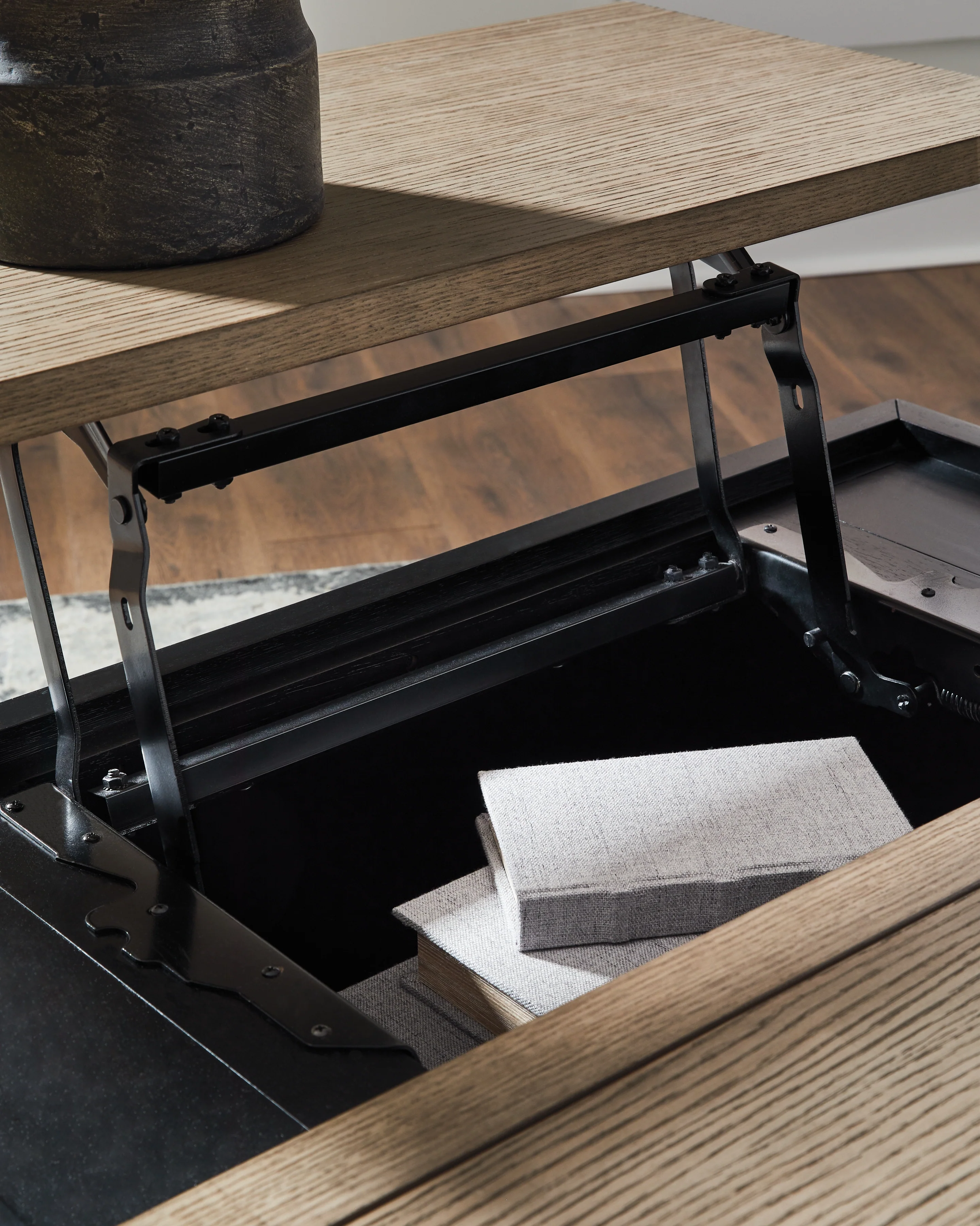 Rylandyn Black/Light Brown Lift-Top Coffee Table (Online Special Price) - Image 7