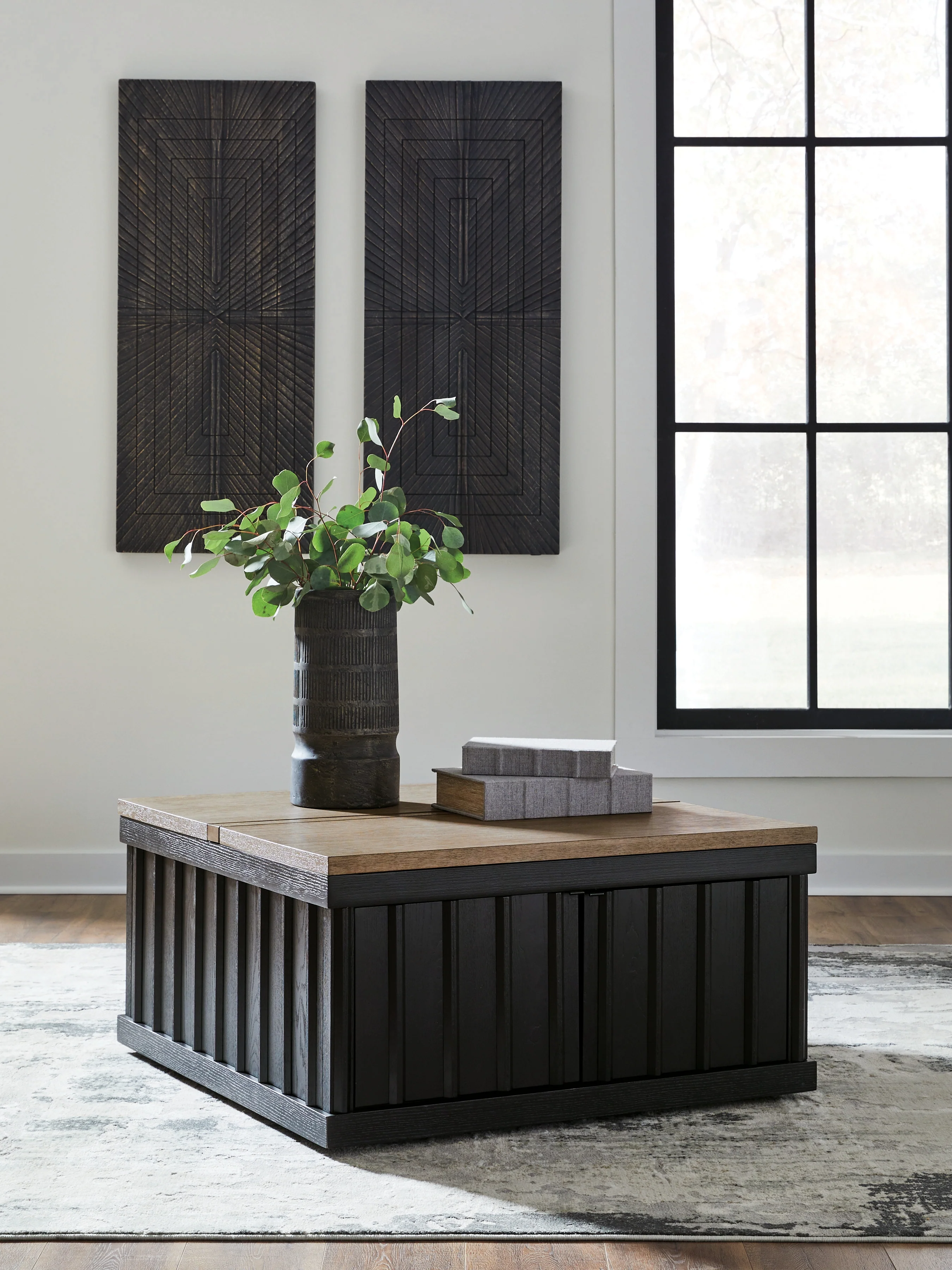 Rylandyn Black/Light Brown Lift-Top Coffee Table - Image 3