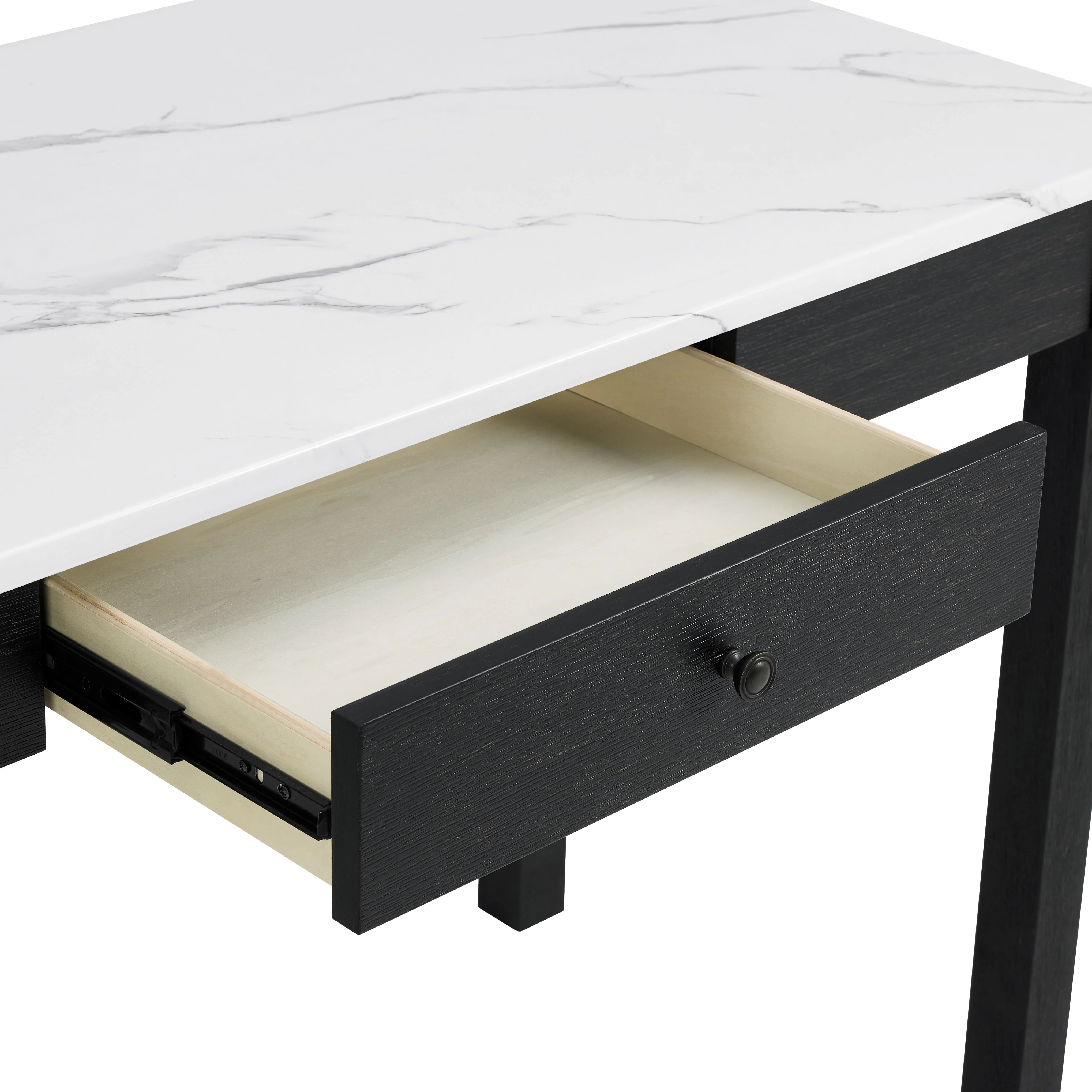 Rylee White/Black Faux Marble Desk - Image 5