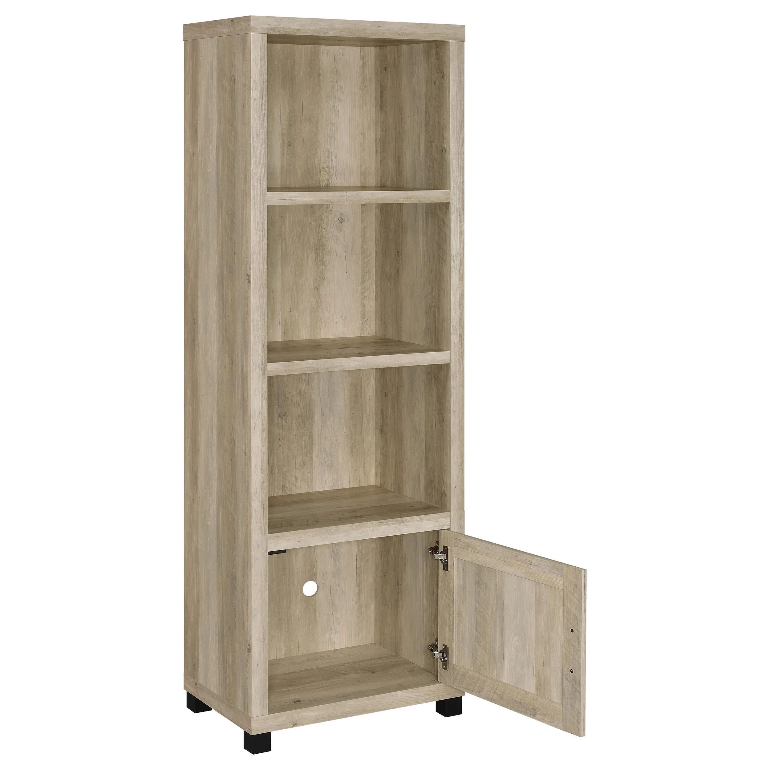 Sachin Distressed Pine 3-shelf Engineered Wood Media Tower - Image 3