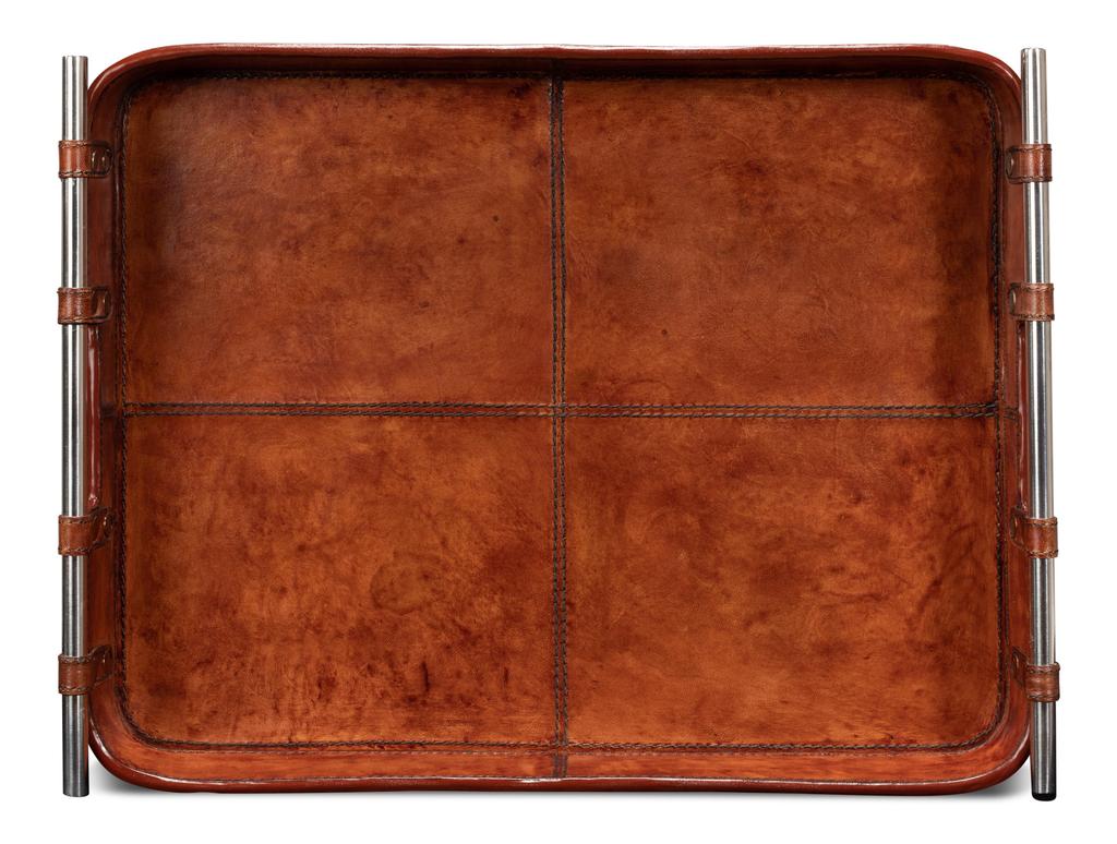 Safari Brown Leather Tray - Image 9