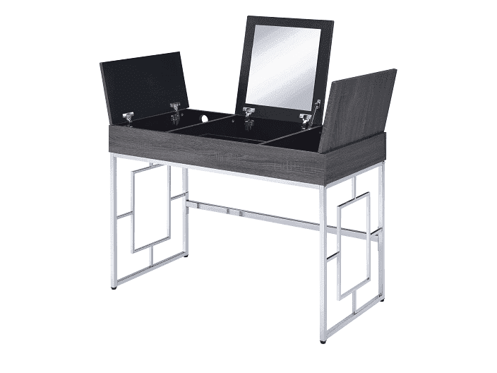 Saffron Black Oak & Chrome Vanity Desk