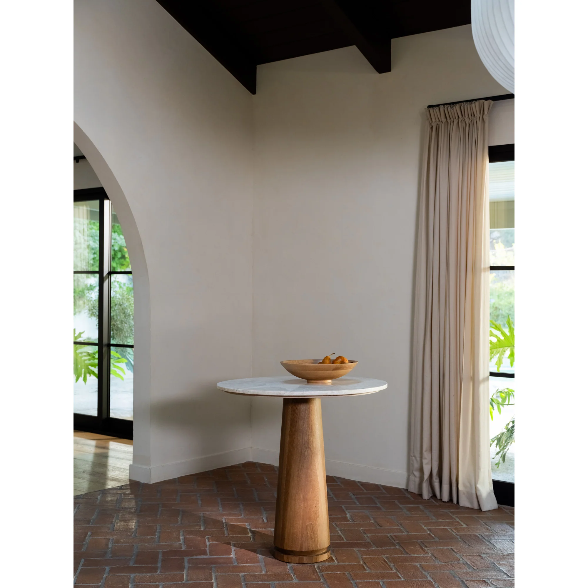 Sage Cosmos Beige Marble/Dark Brown Cafe Table - Image 7
