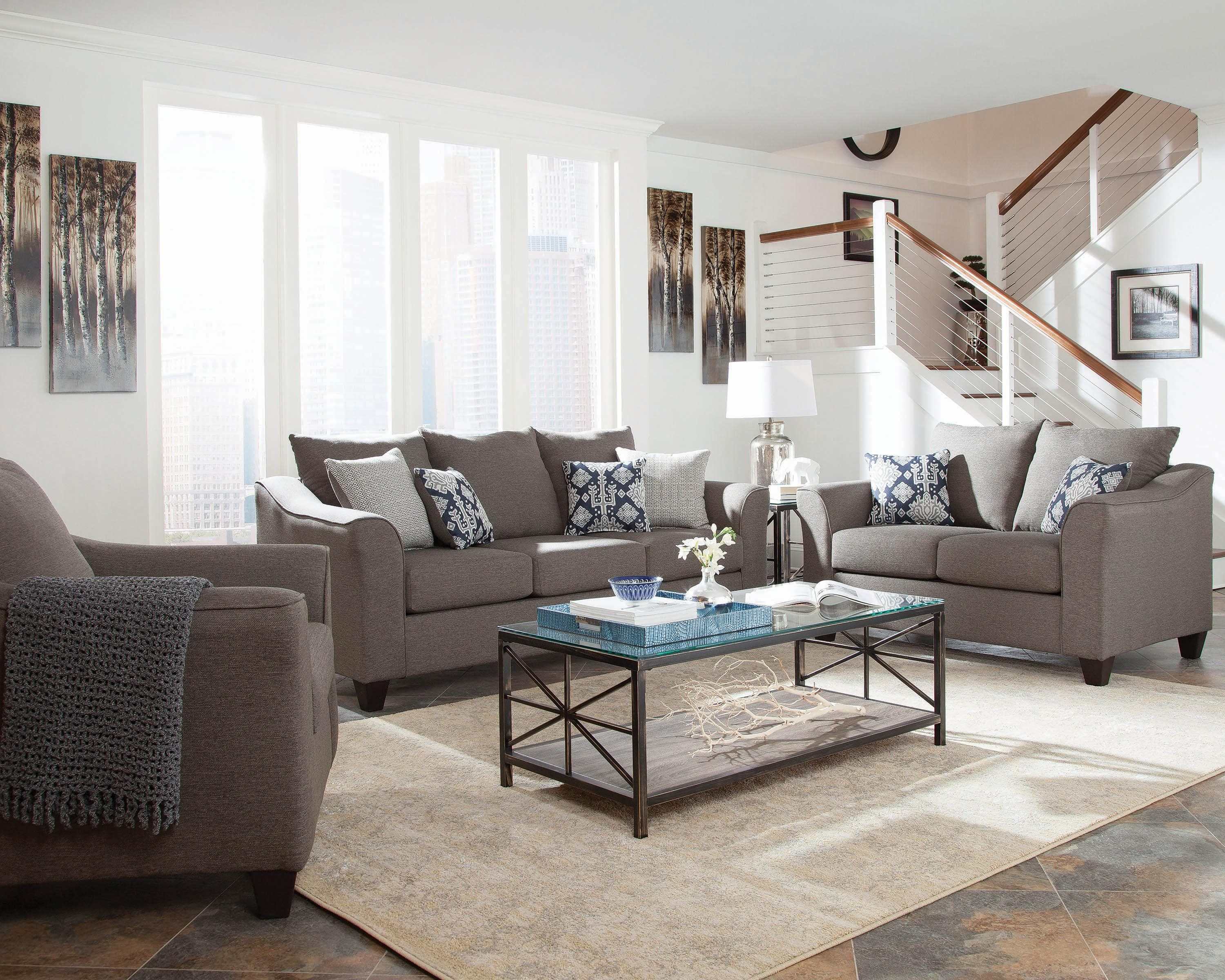 Salizar Grey Stationary Loveseat - Image 3
