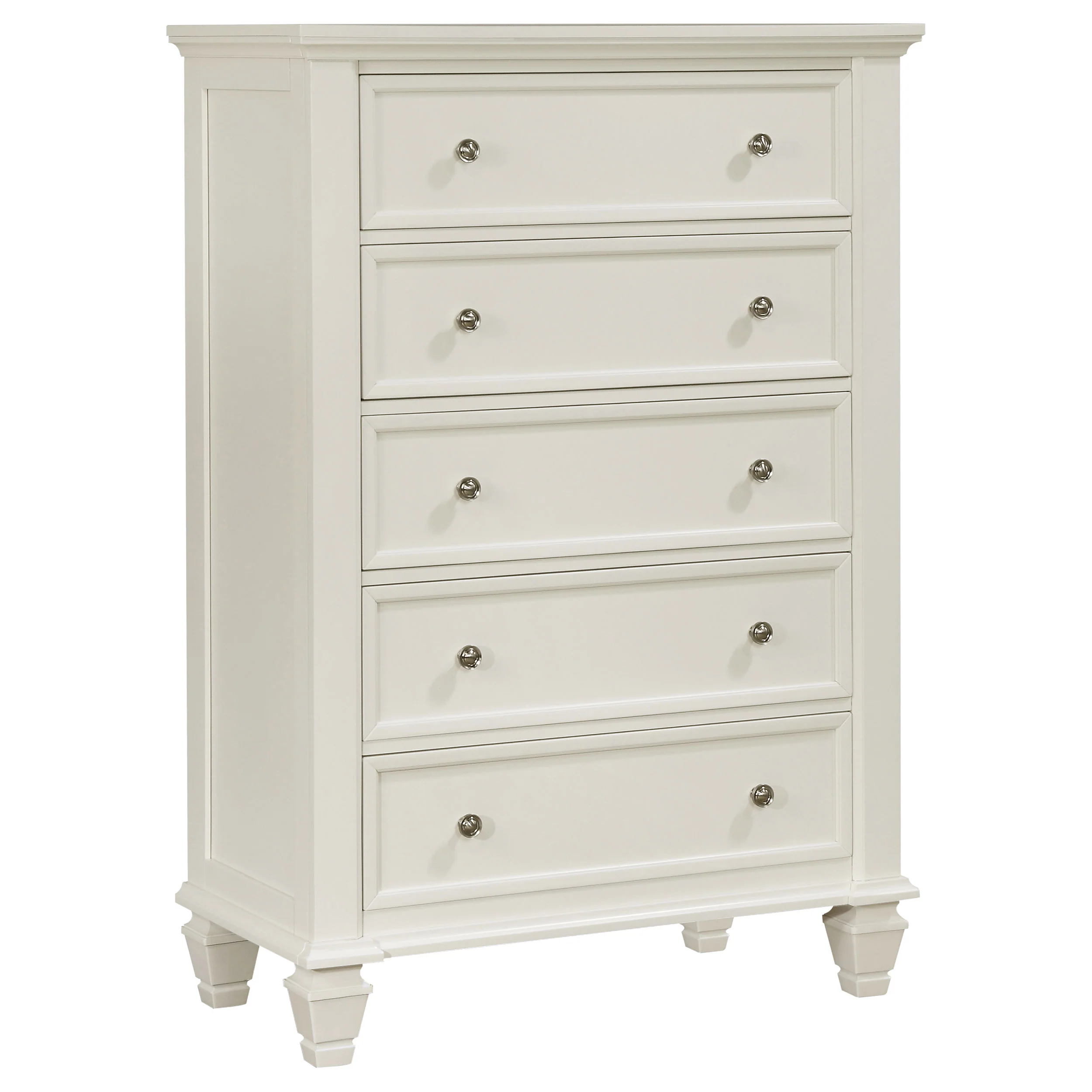Sandy Beach Cream White 5-piece California King Bedroom Set - Image 11