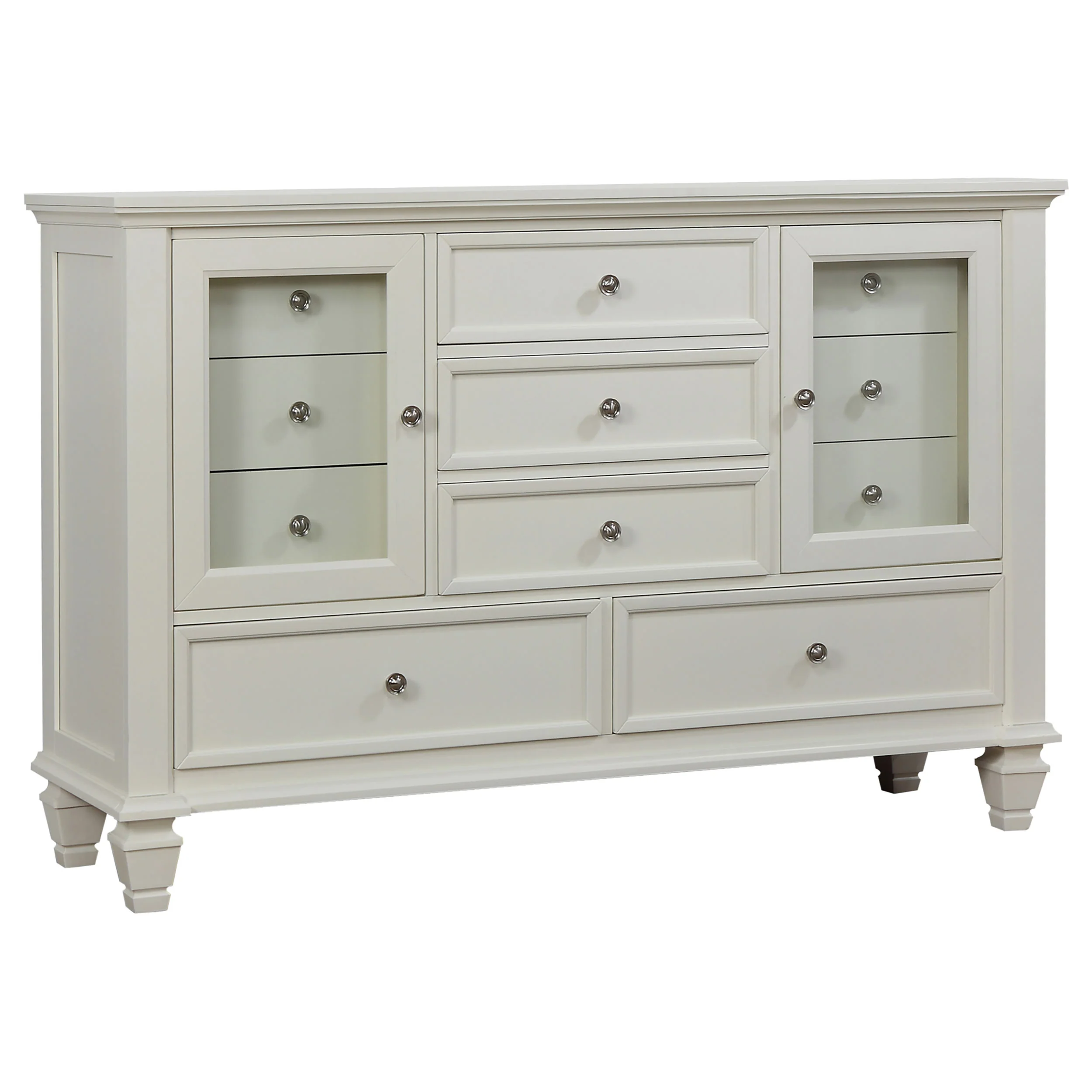 Sandy Beach Cream White 5-piece California King Bedroom Set - Image 7
