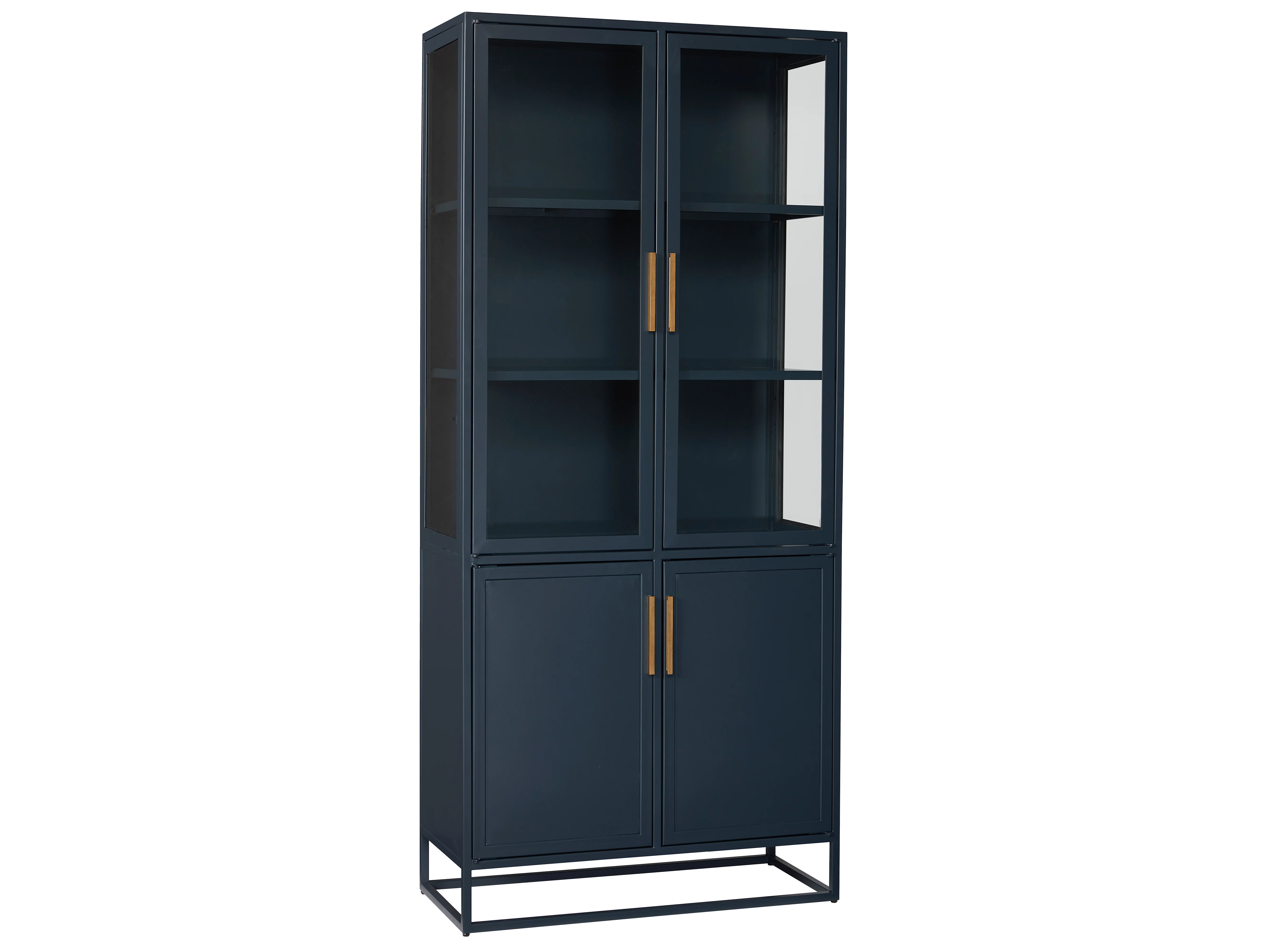 Santorini Cerulean Blue Tall Metal Kitchen Cabinet - Image 3