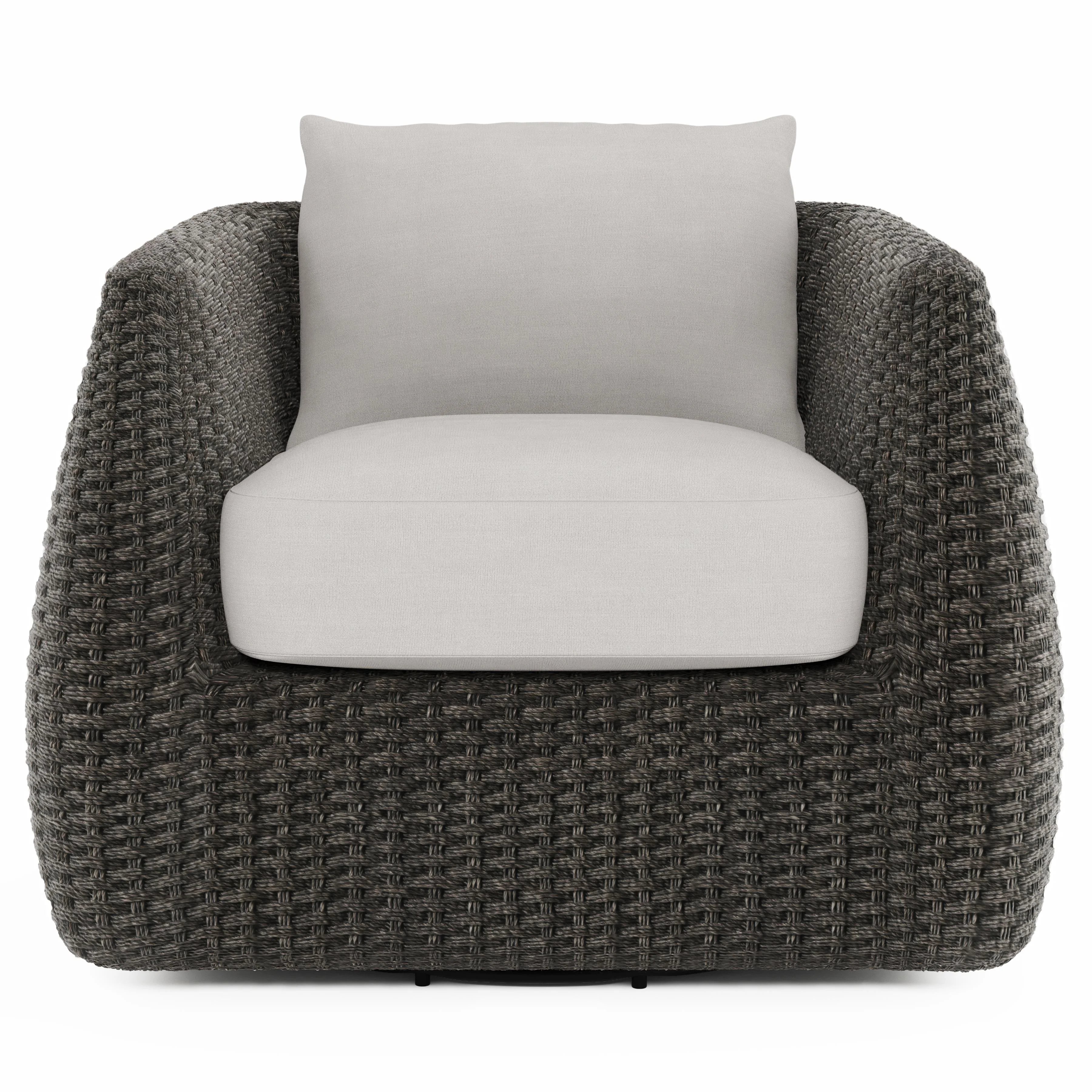Sarene Dark Thatch/Beige/Tan Outdoor Swivel Chair - Image 2