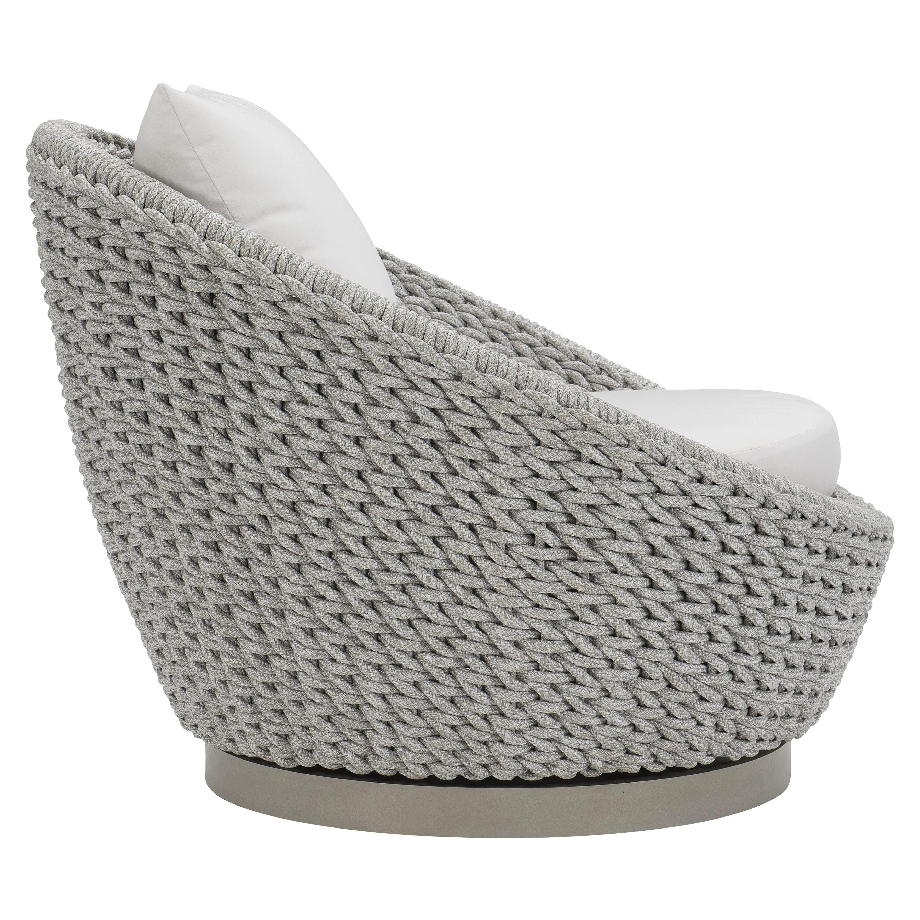 Savaii Marled Clay/White/Cream Outdoor Swivel Chair - Image 2