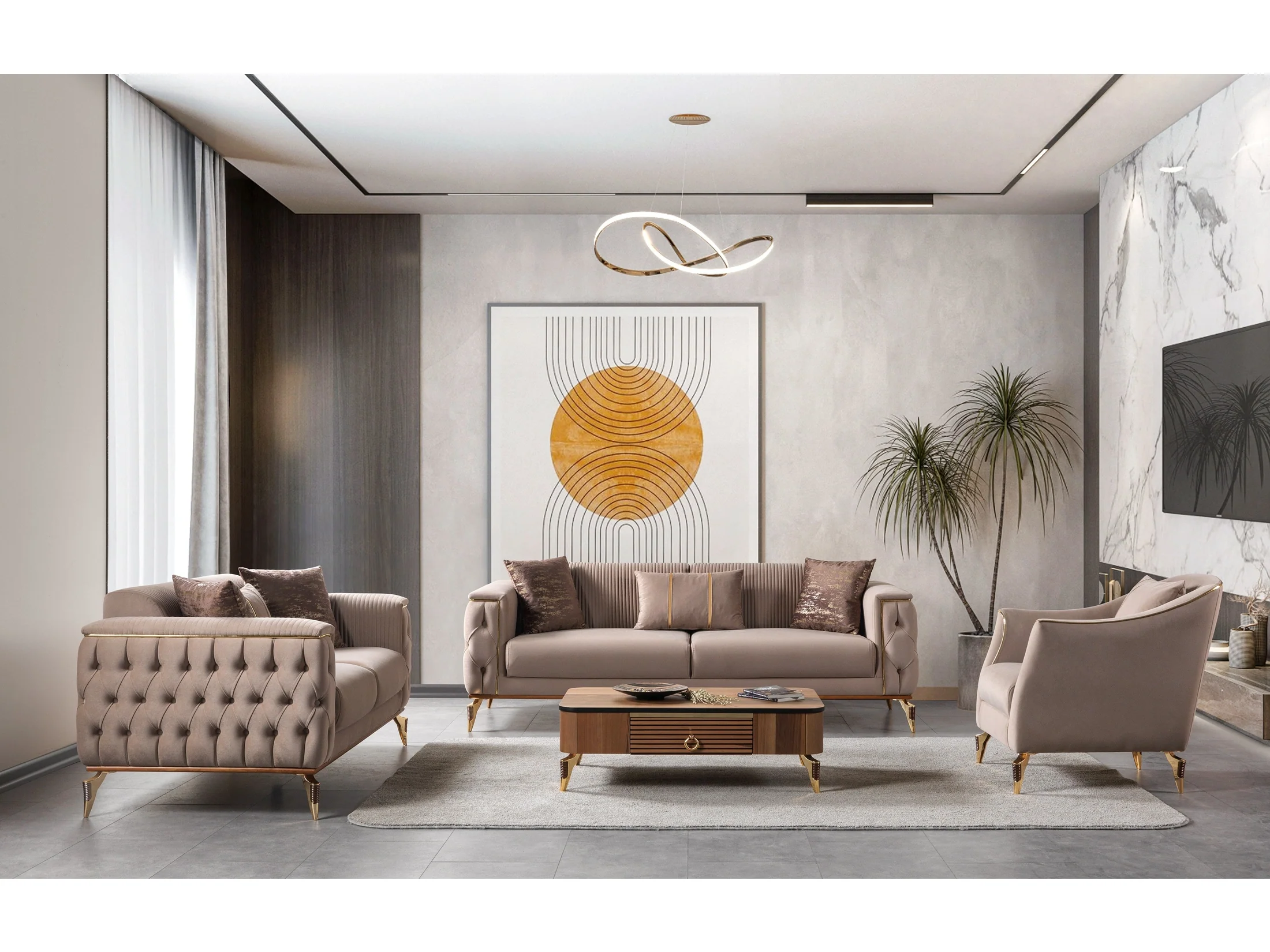 Savana Latte Living Room Set