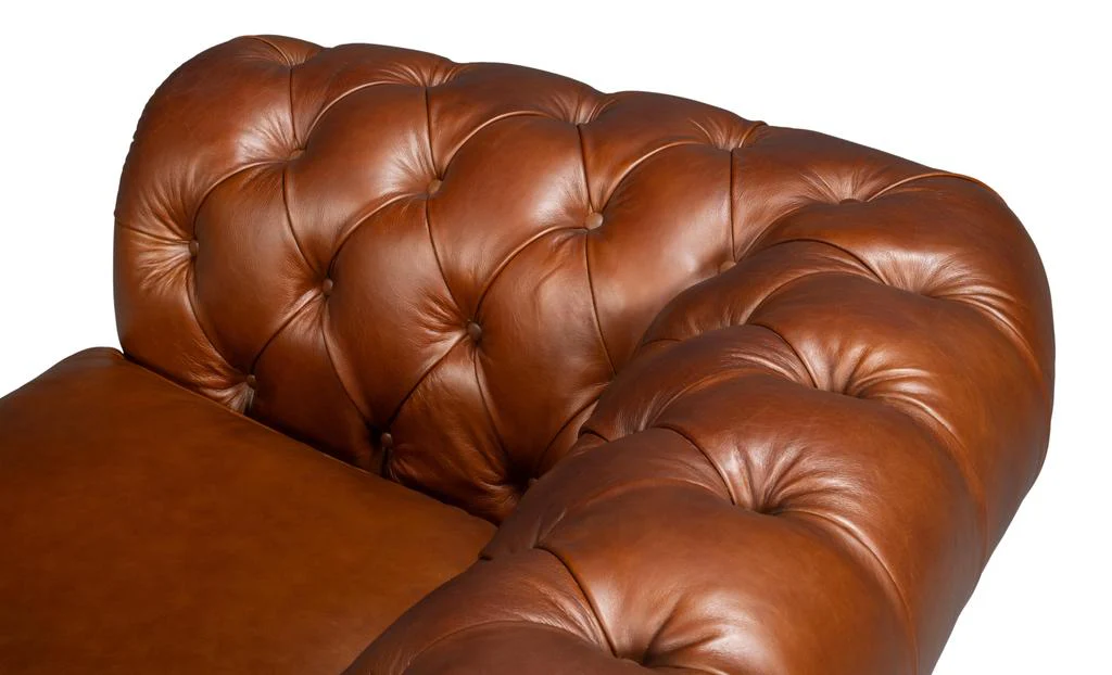 Savile Brown Leather Chair - Image 6