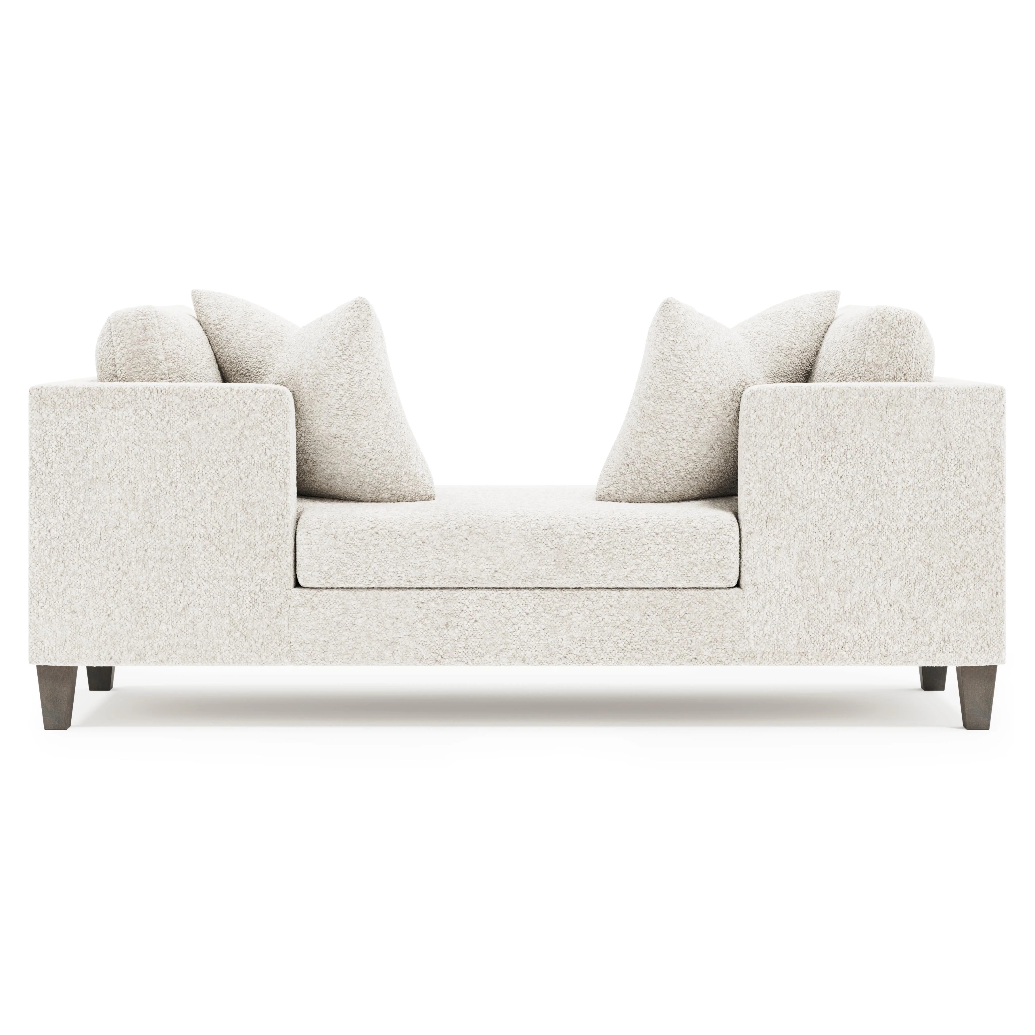 Saxon White/Cream Fabric Chaise - Image 4