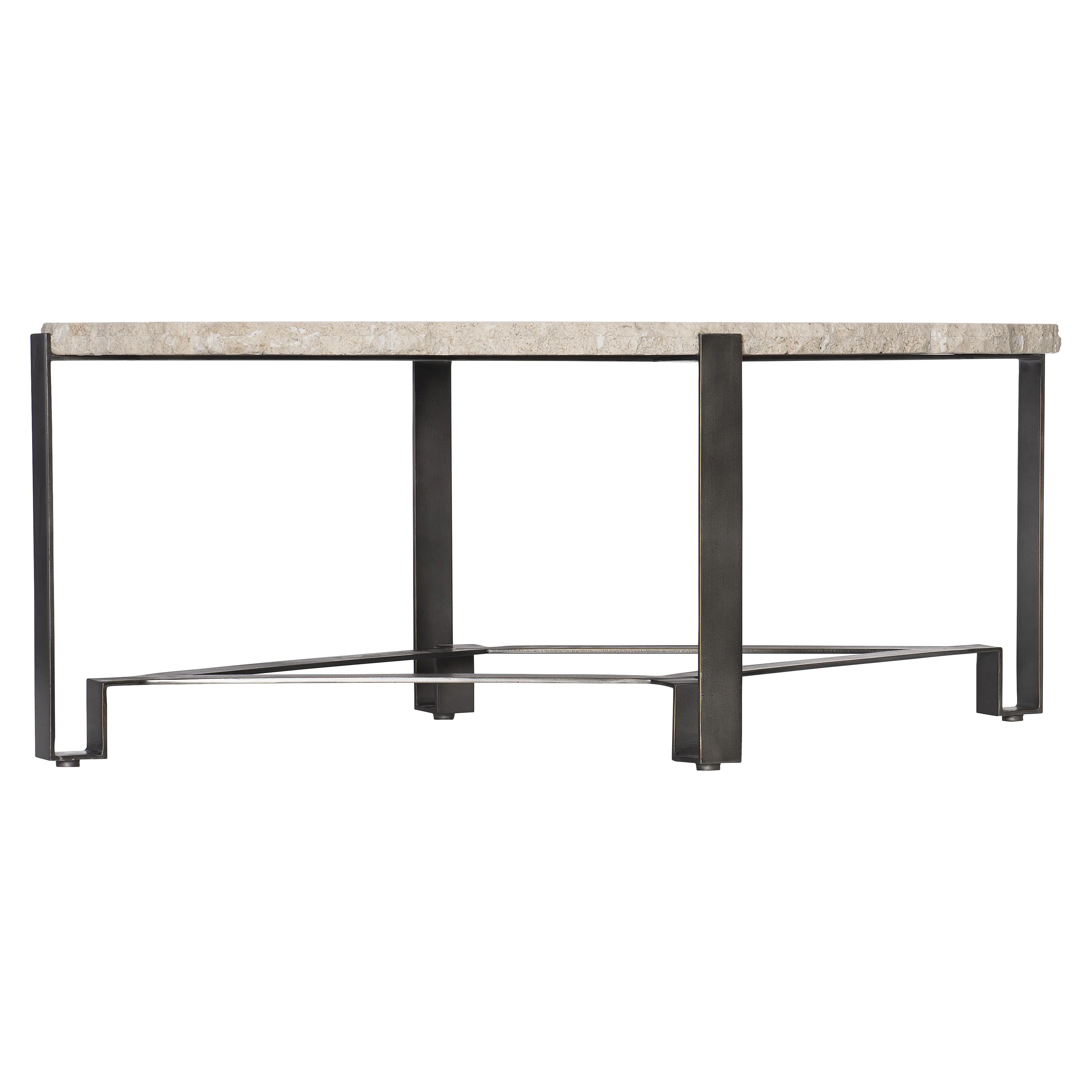 Sayers White Travertine/Oil-Rubbed Bronze Cocktail Table - Image 4