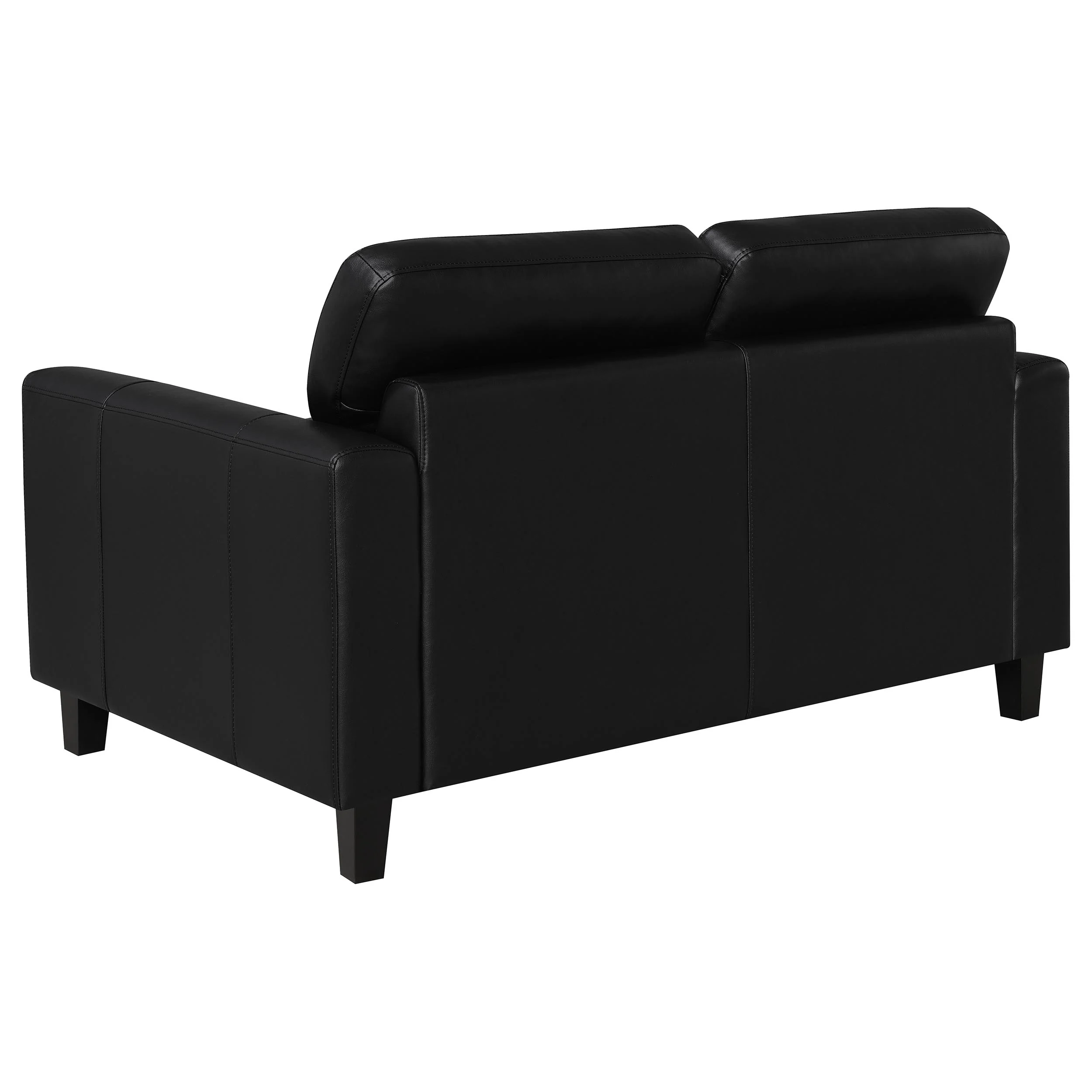 Scotland Black 3-piece Faux Leather Upholstered Sofa Set - Image 8
