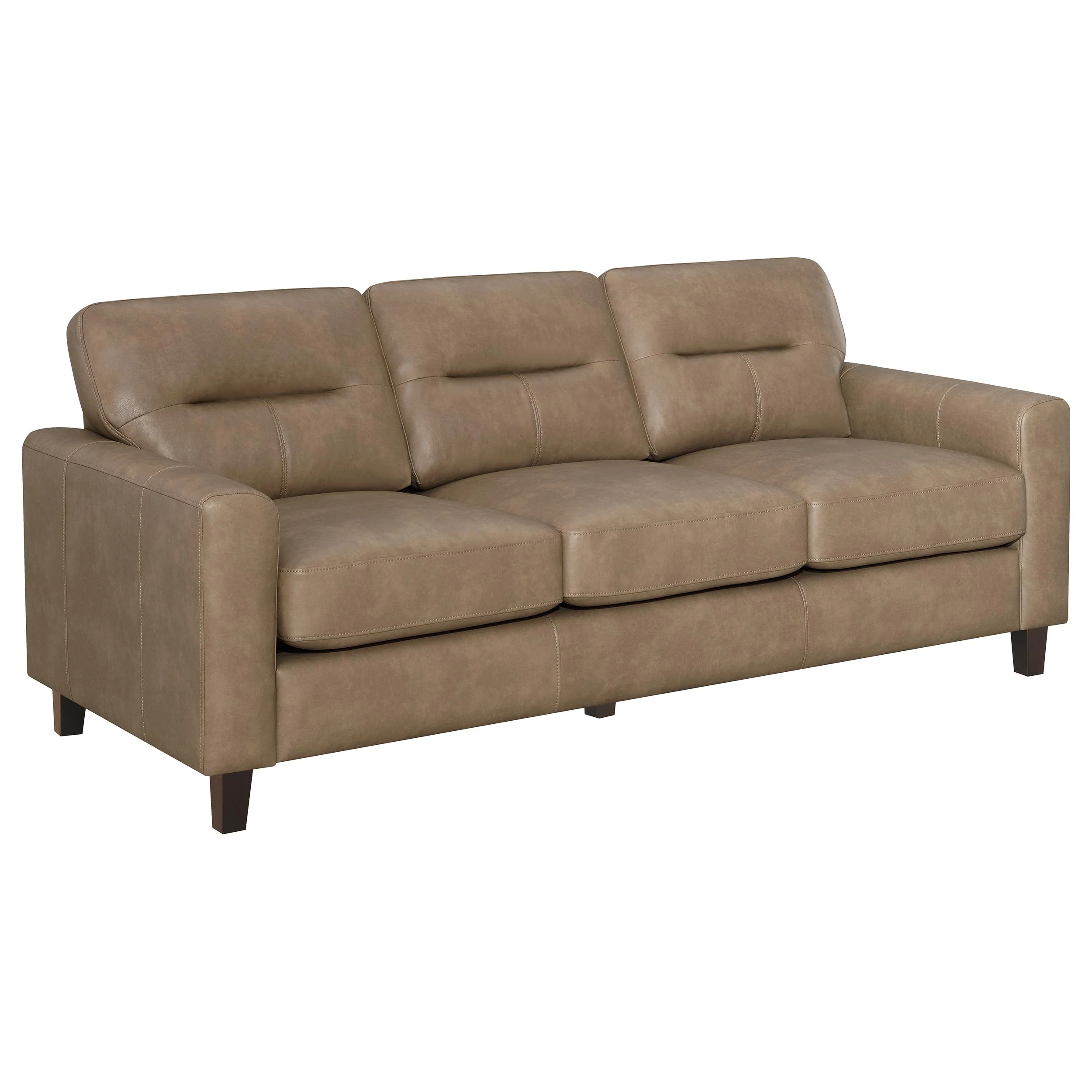 Scotland Brown 2-piece Faux Leather Upholstered Sofa Set - Image 2