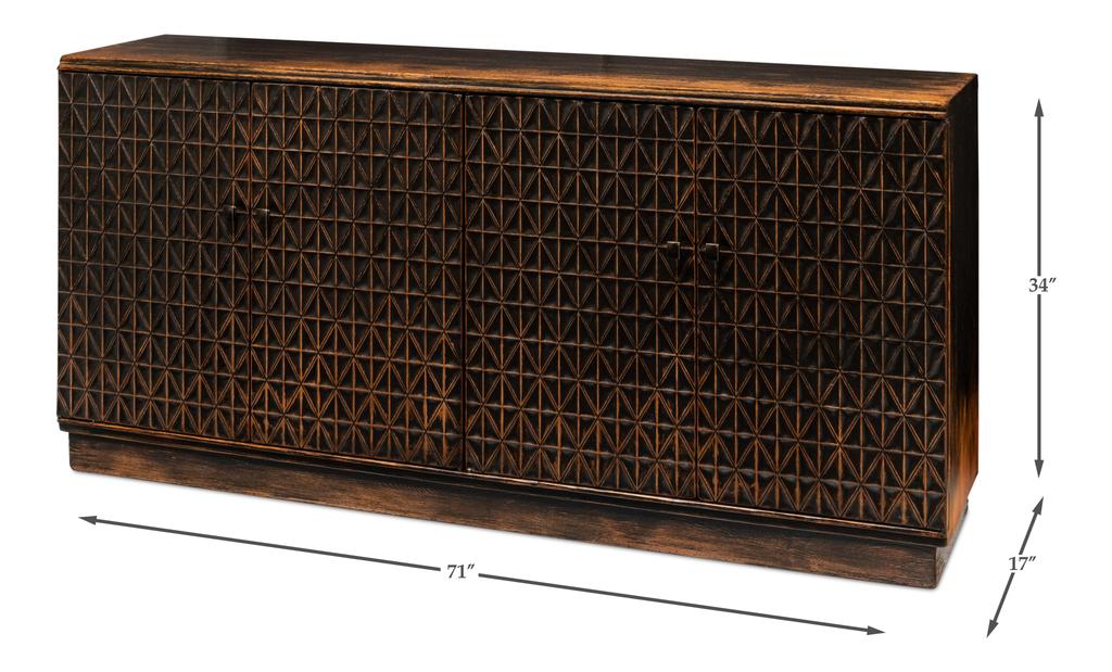 Scrubboard Front Black Sideboard - Image 14