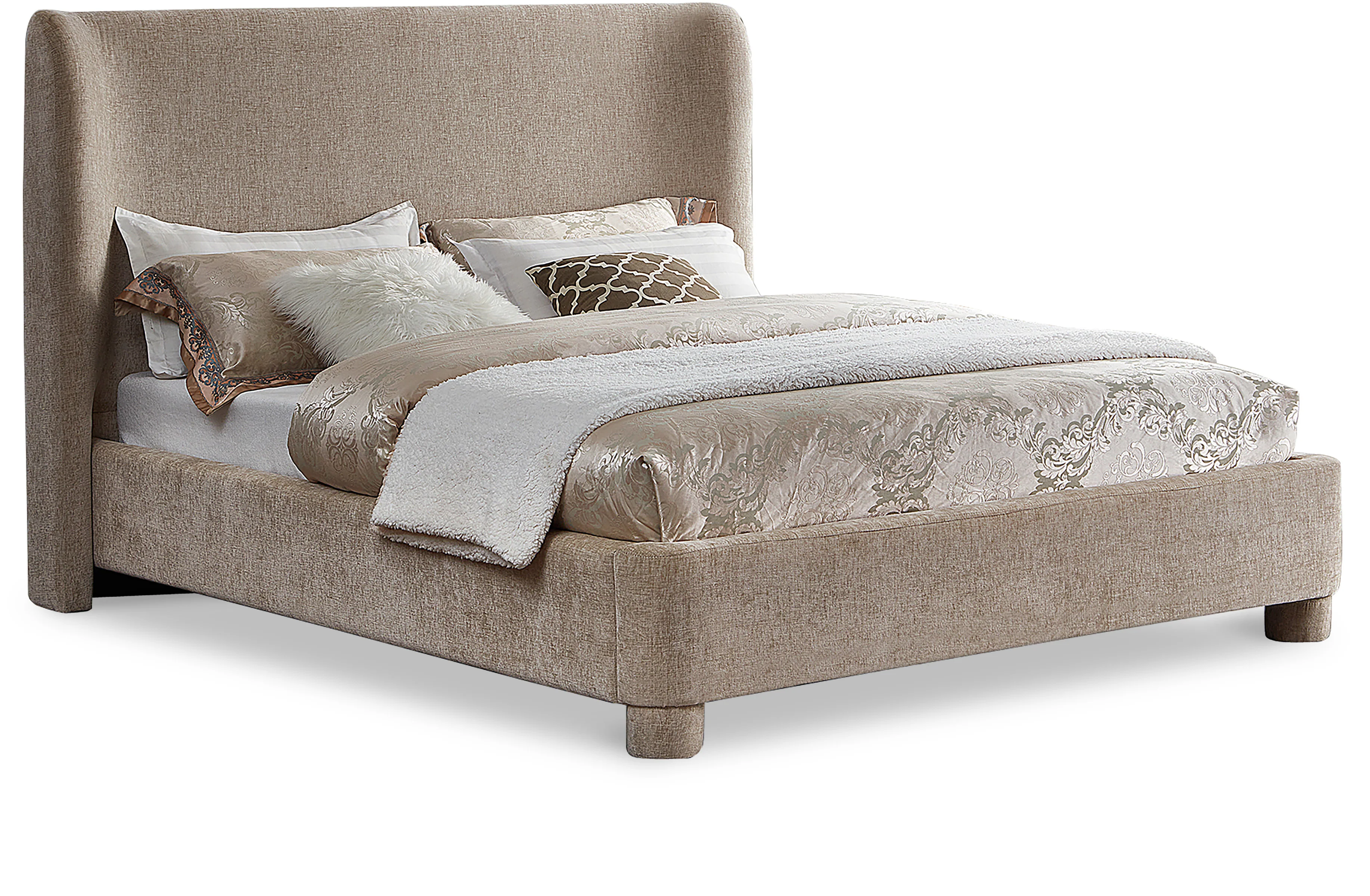 Seabreeze Beige Fabric Upholstered King Bed - Image 2
