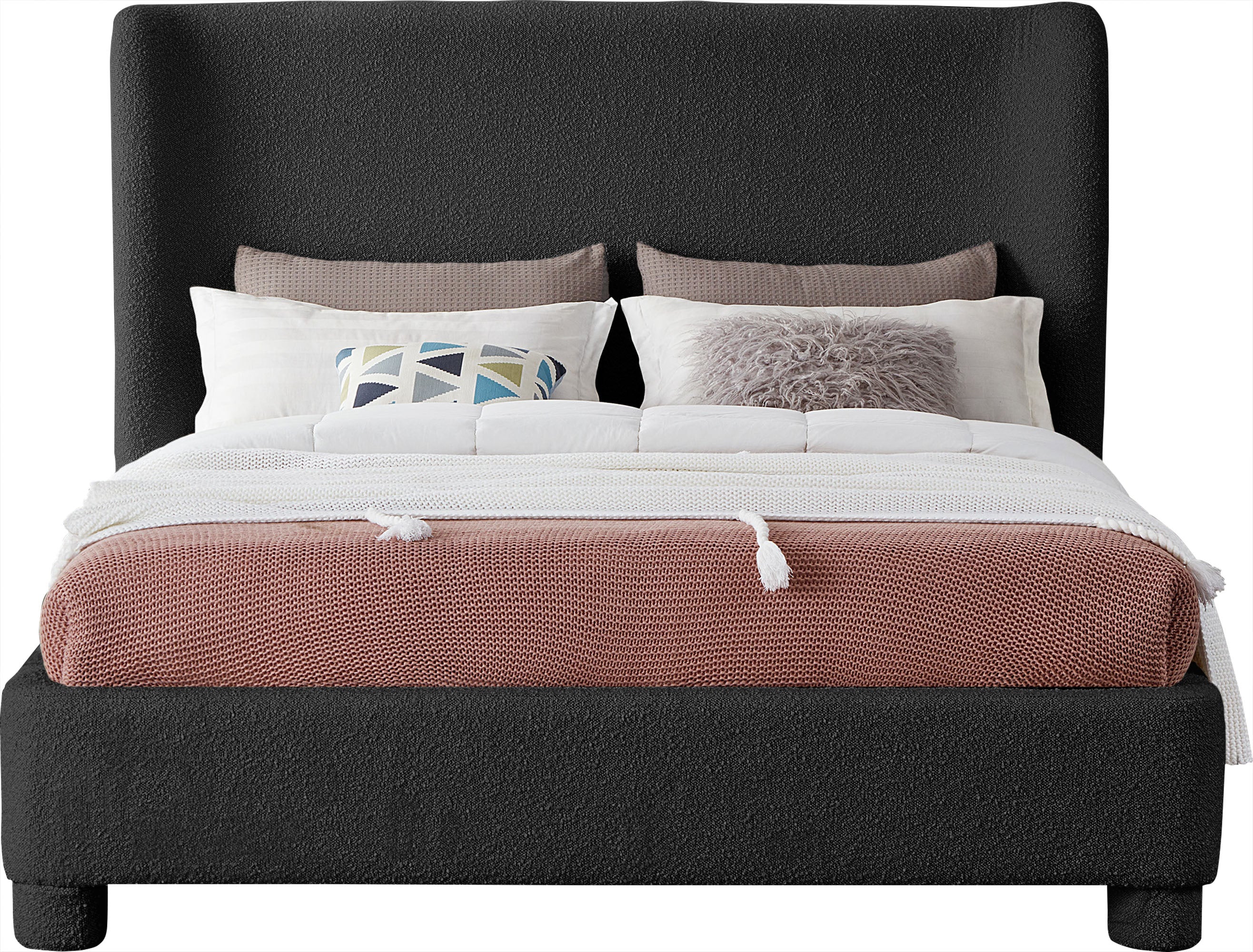 Seabreeze Black Fabric Upholstered Full Bed - Image 3